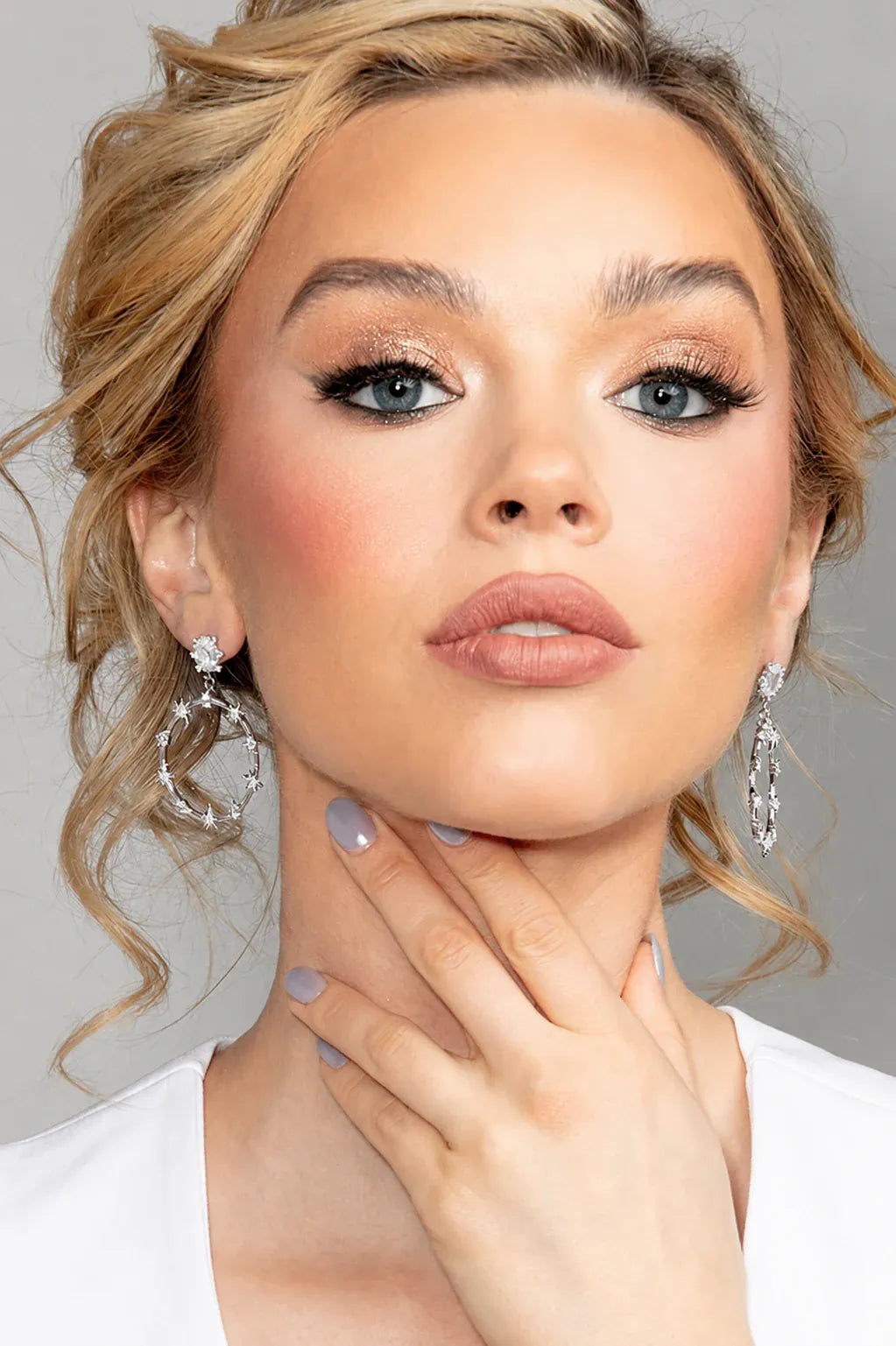 Vera CZ Star Hoop Earrings
