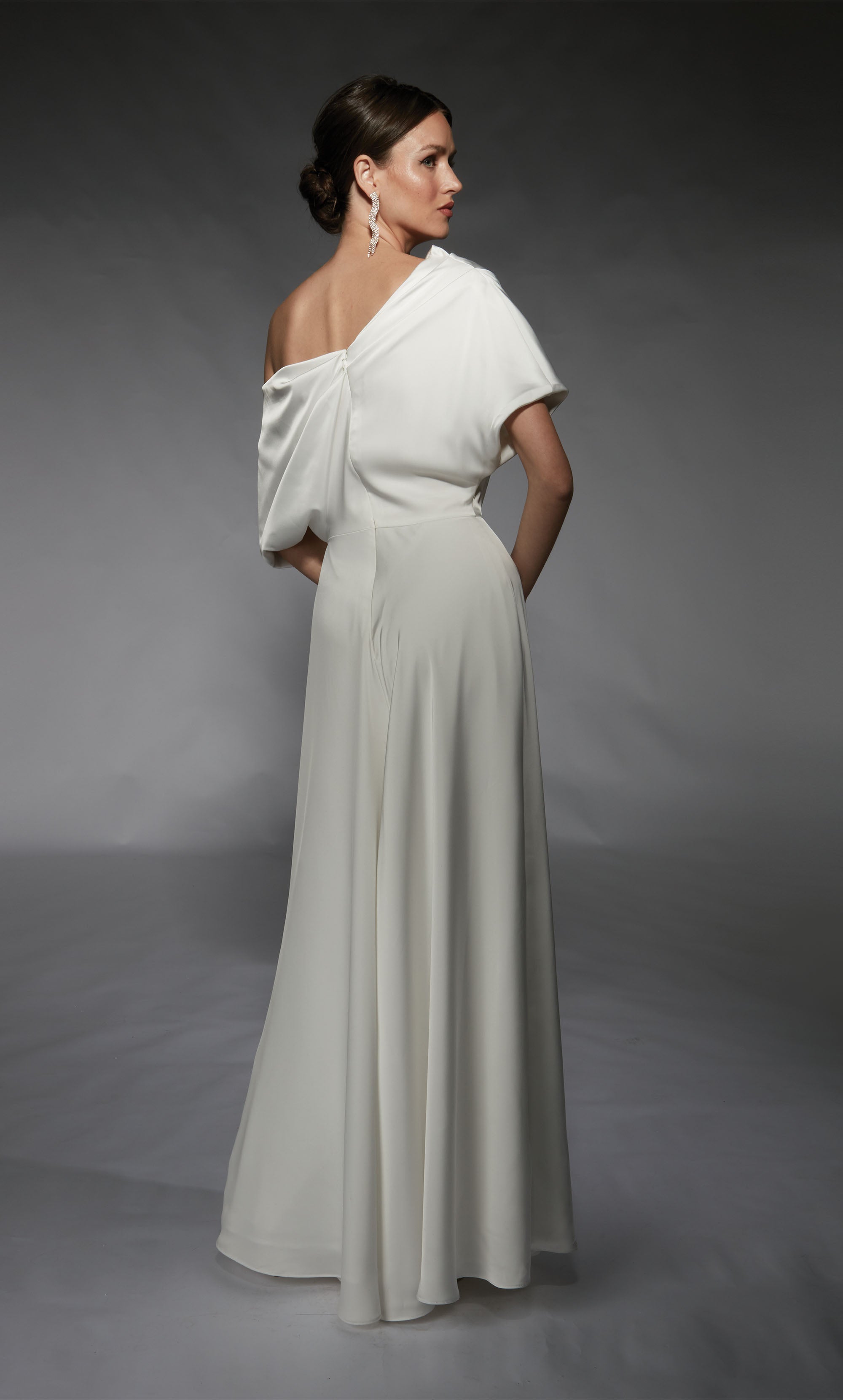 ALYCE Paris 70072 Bridal One Shoulder Neckline Elegant Jumpsuit Dress