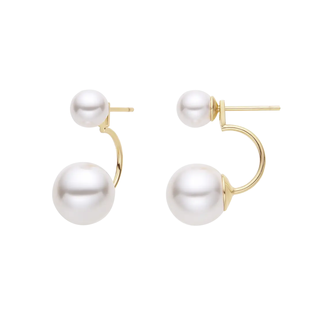 Silver Pearl Anchor XL Earrings