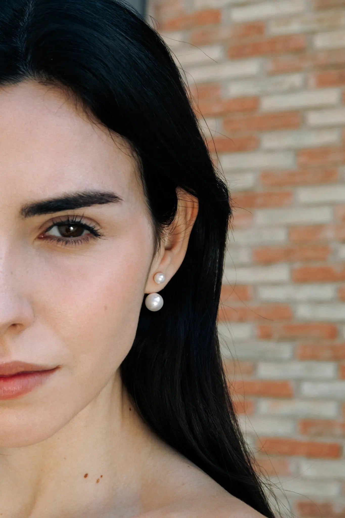 Silver Pearl Anchor XL Earrings