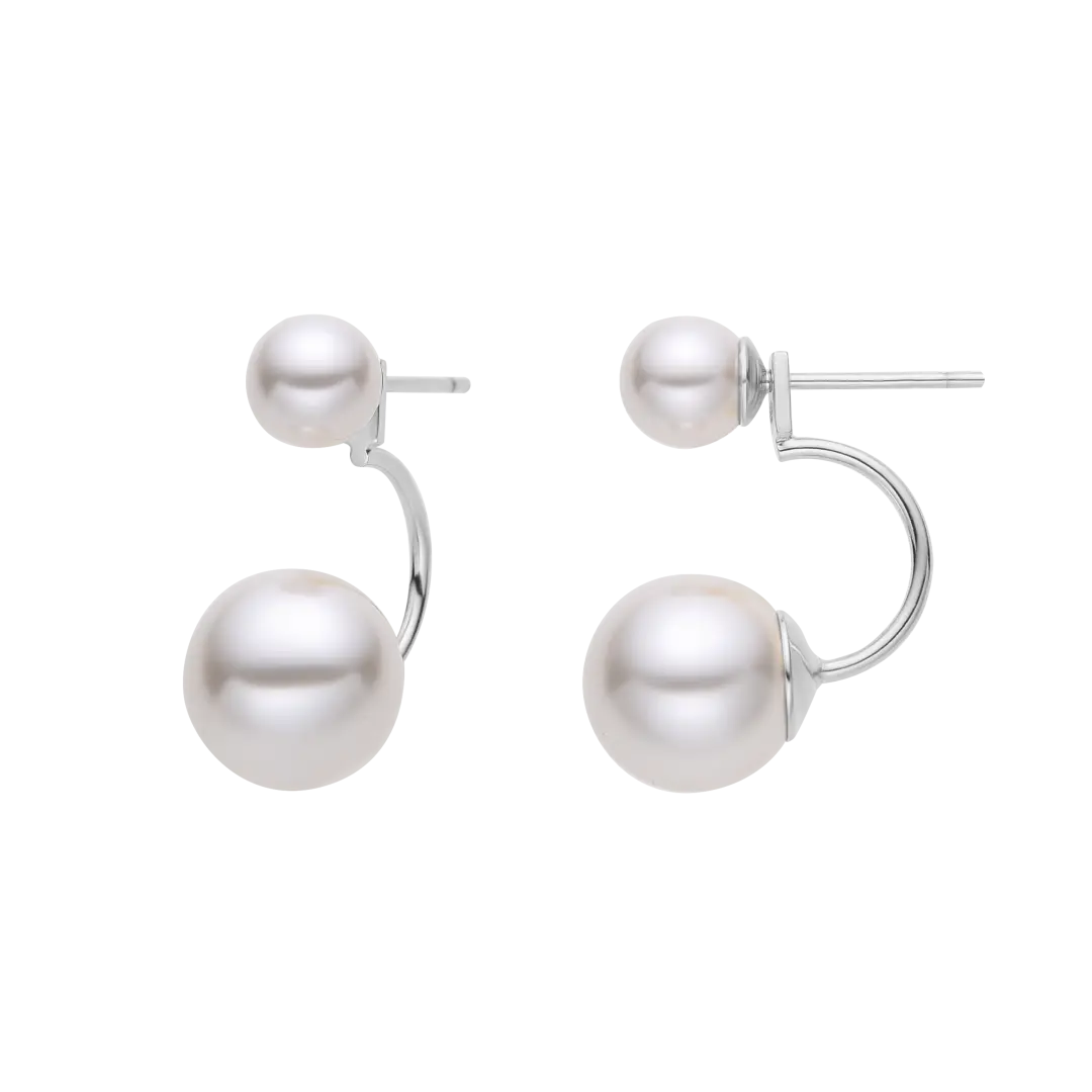 Silver Pearl Anchor XL Earrings