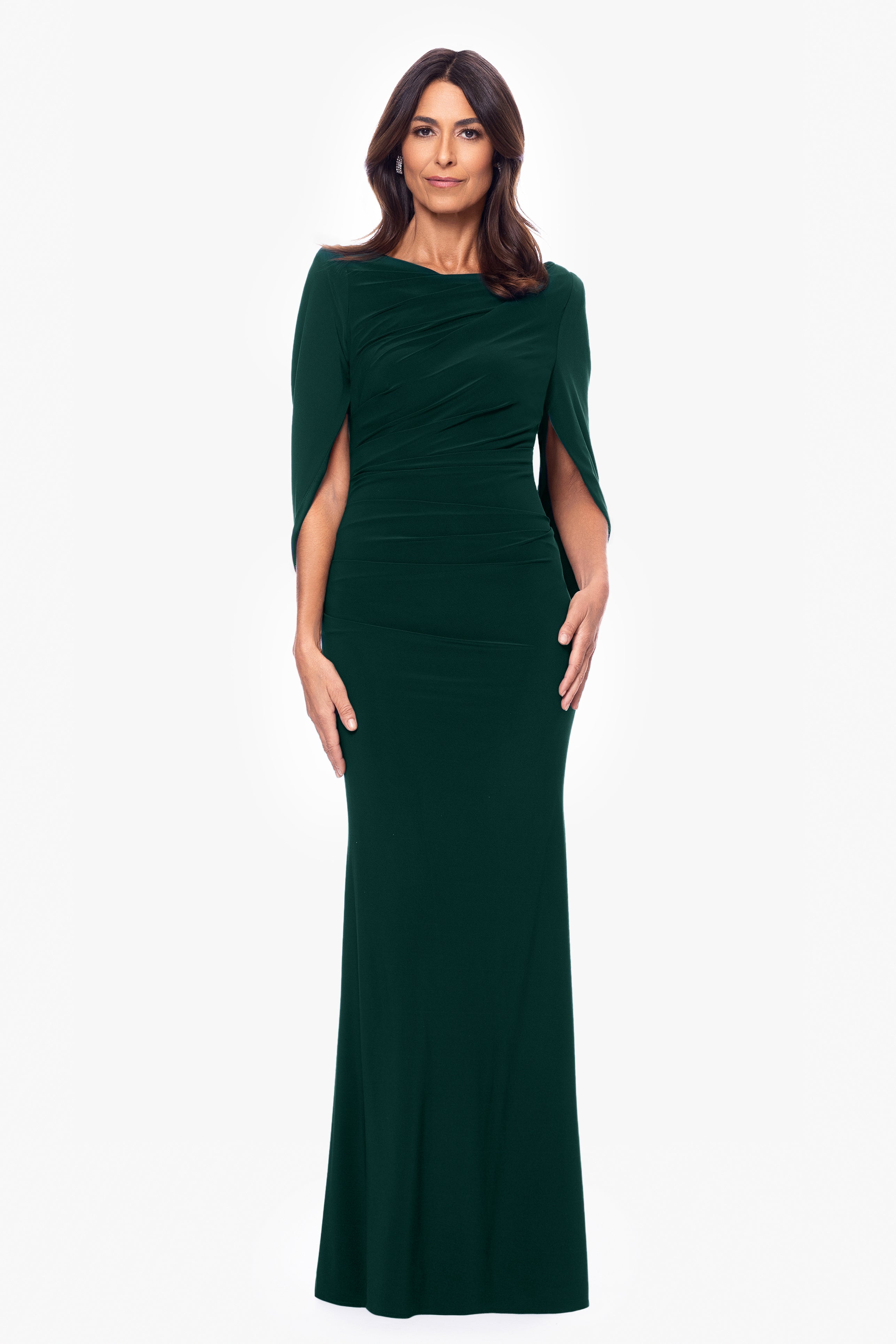 “Miriam” Jersey Knit Draped Back Dress