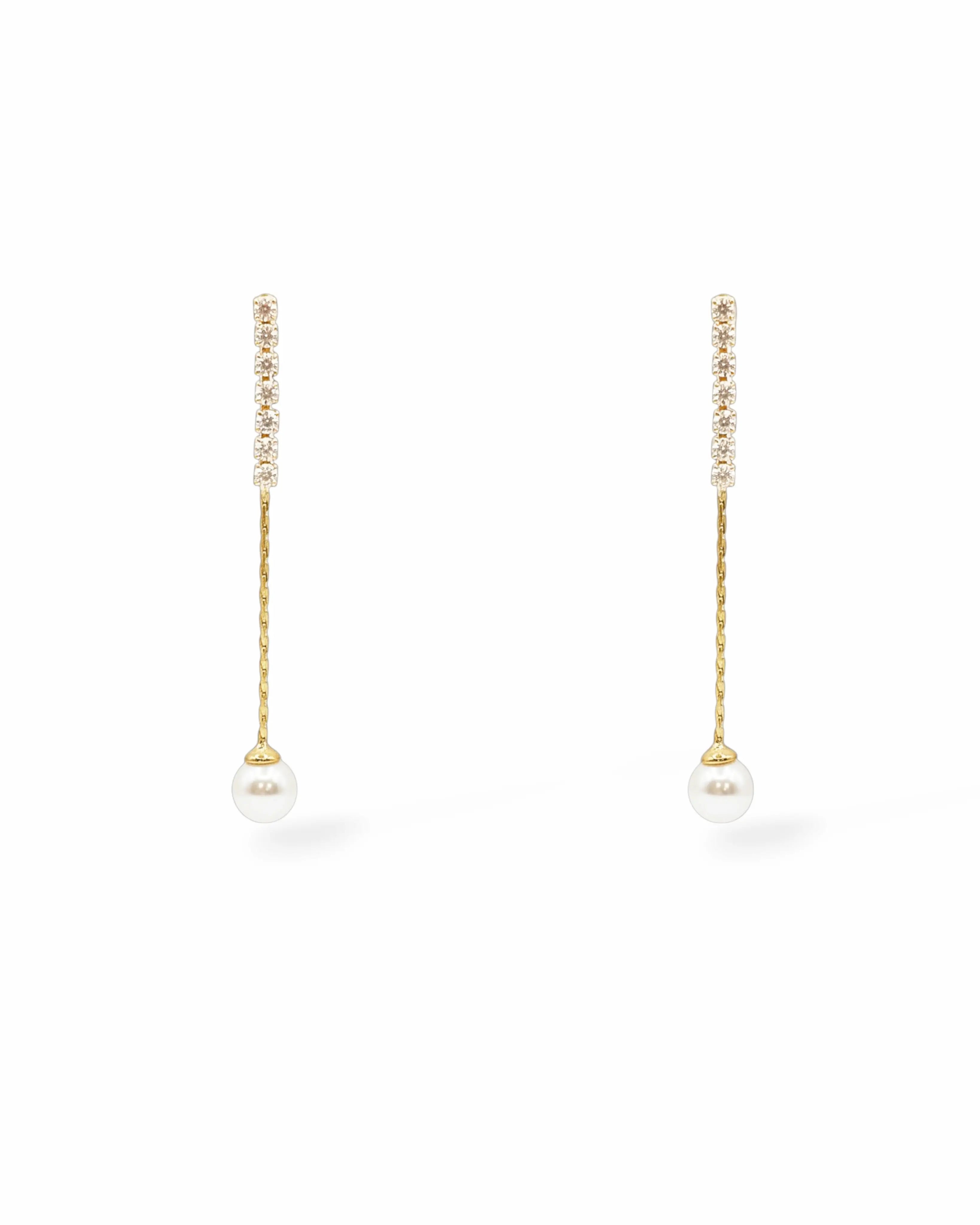 Victoria Crystal and Pearl Drop Earrings