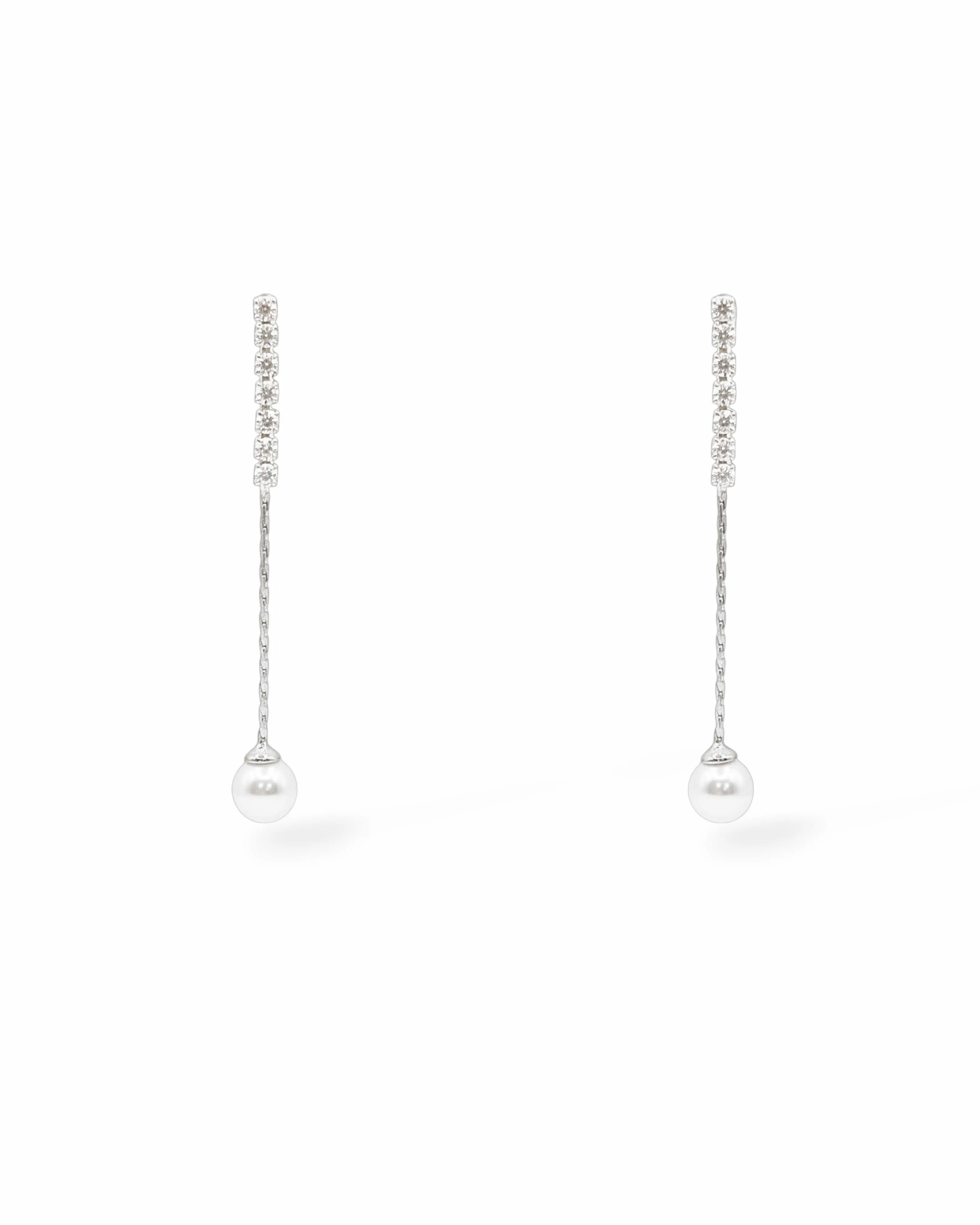 Victoria Crystal and Pearl Drop Earrings
