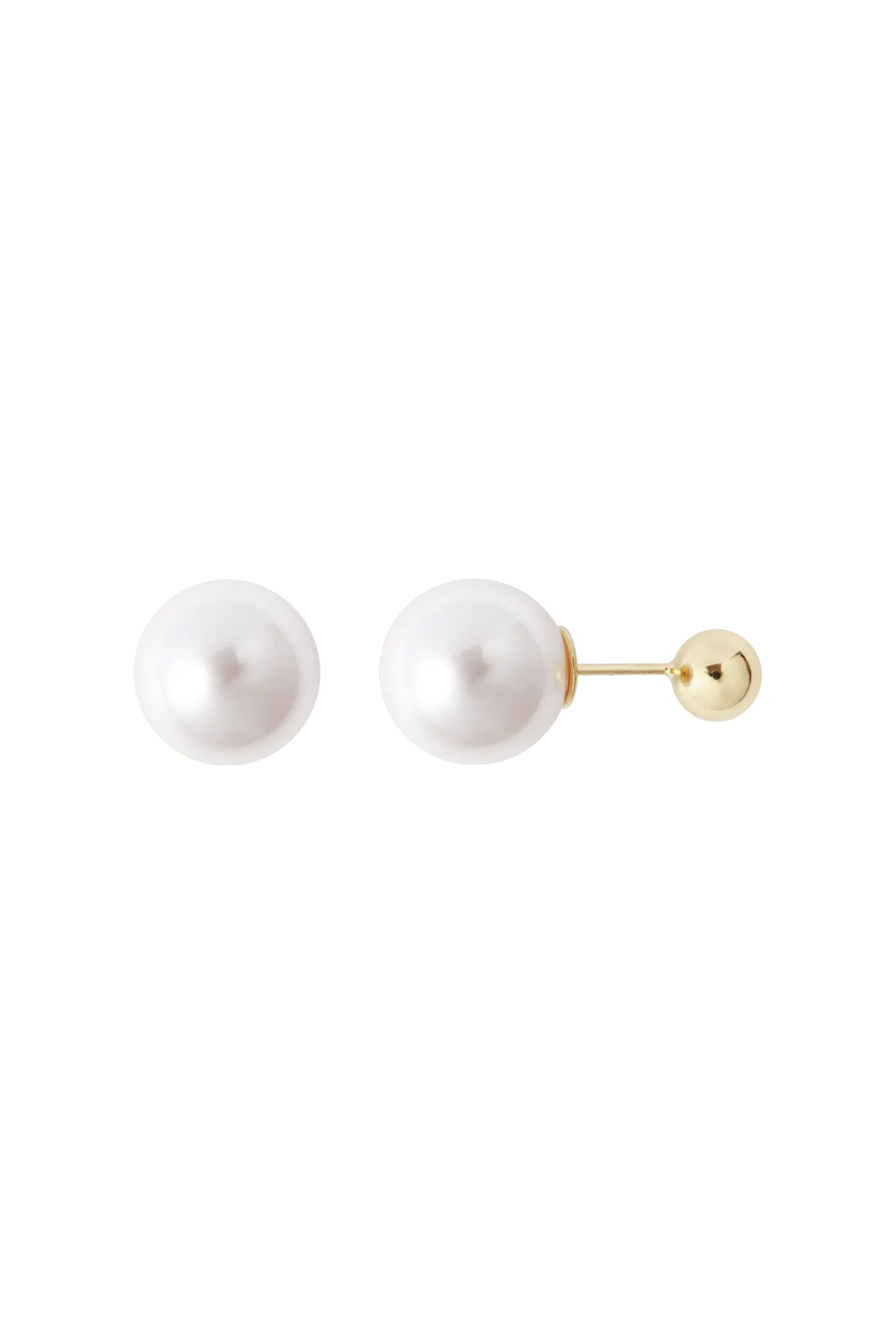 Silver Ball Pearl Earrings