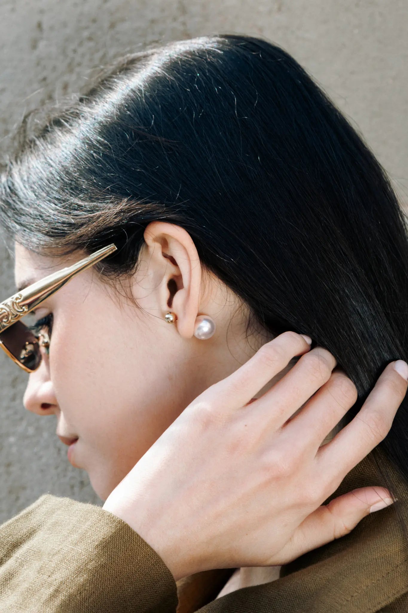 Silver Ball Pearl Earrings