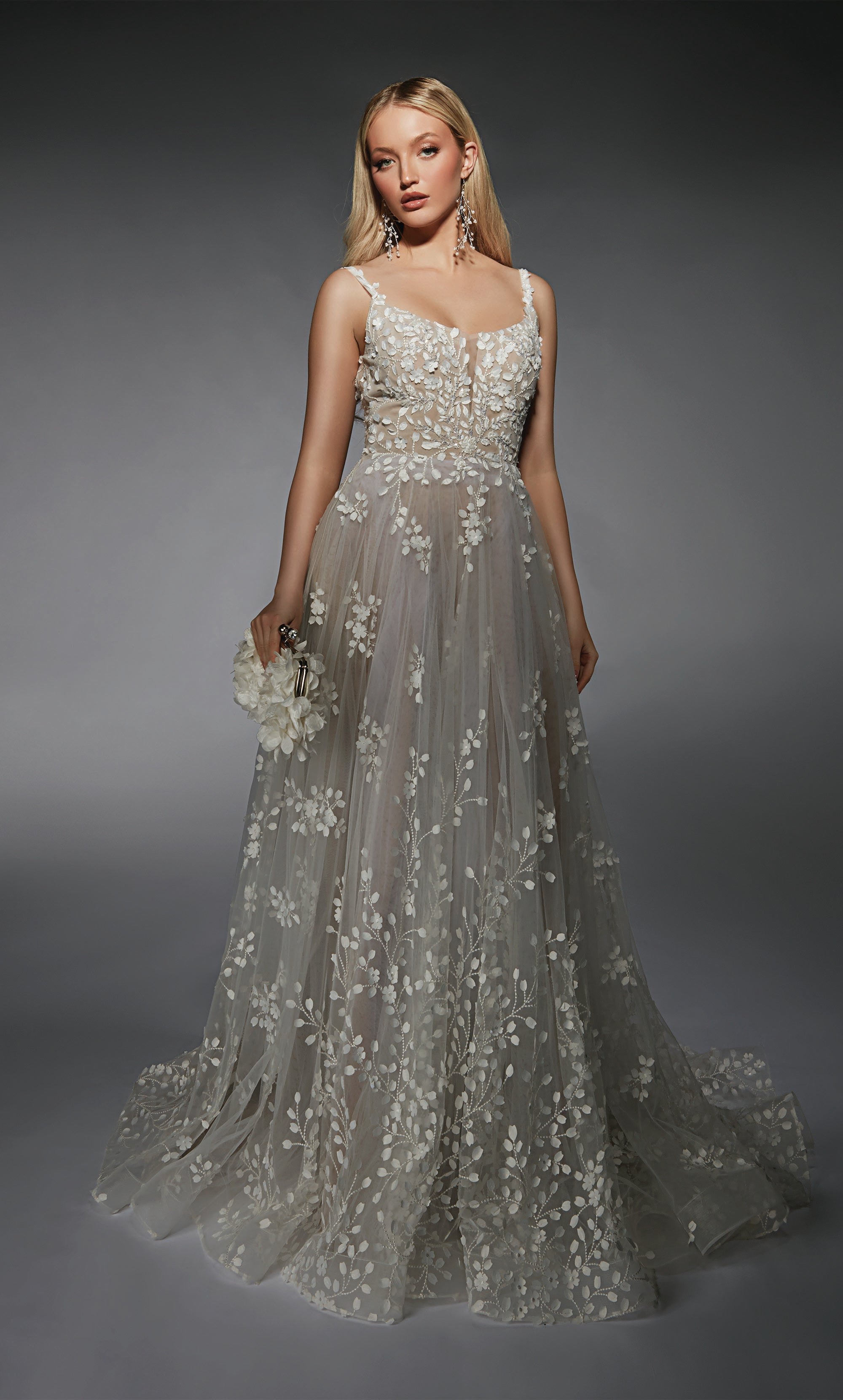 ALYCE Paris 7132 Bridal Scoop Neckline Elegant A Line Dress