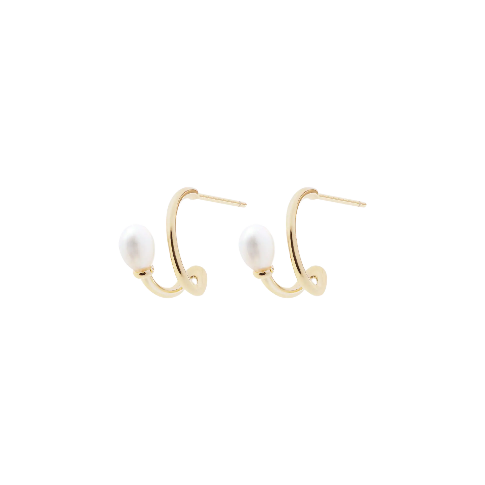 Silver Pearl on Loop Earrings