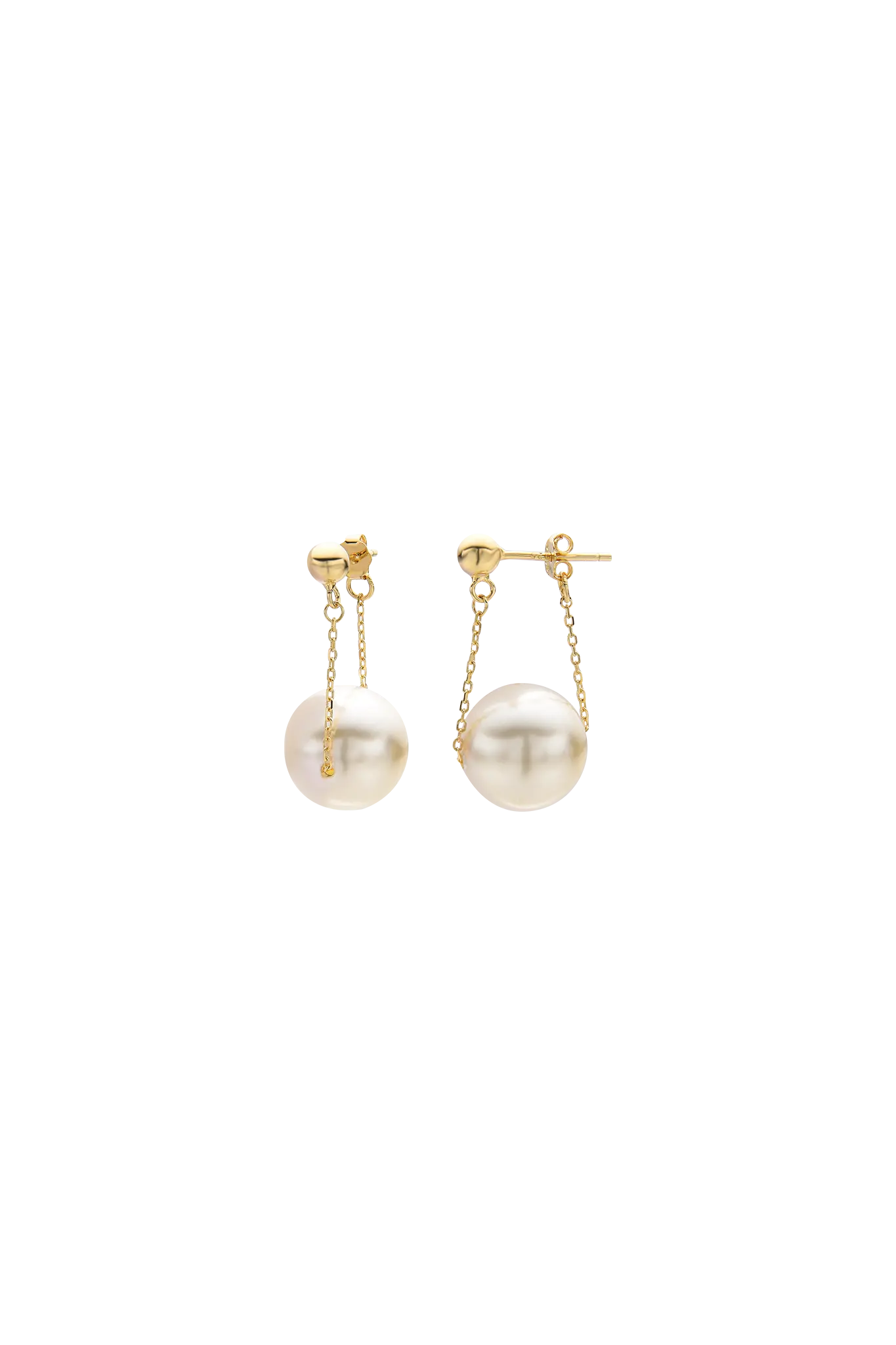 Silver Giant Pearl Swing Earrings