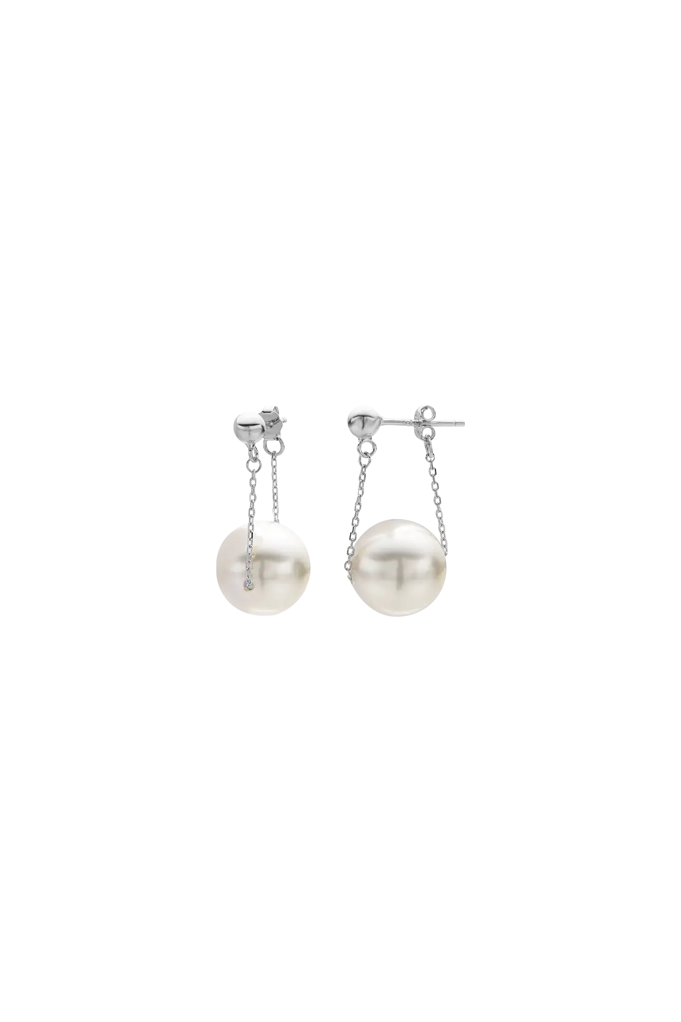 Silver Giant Pearl Swing Earrings
