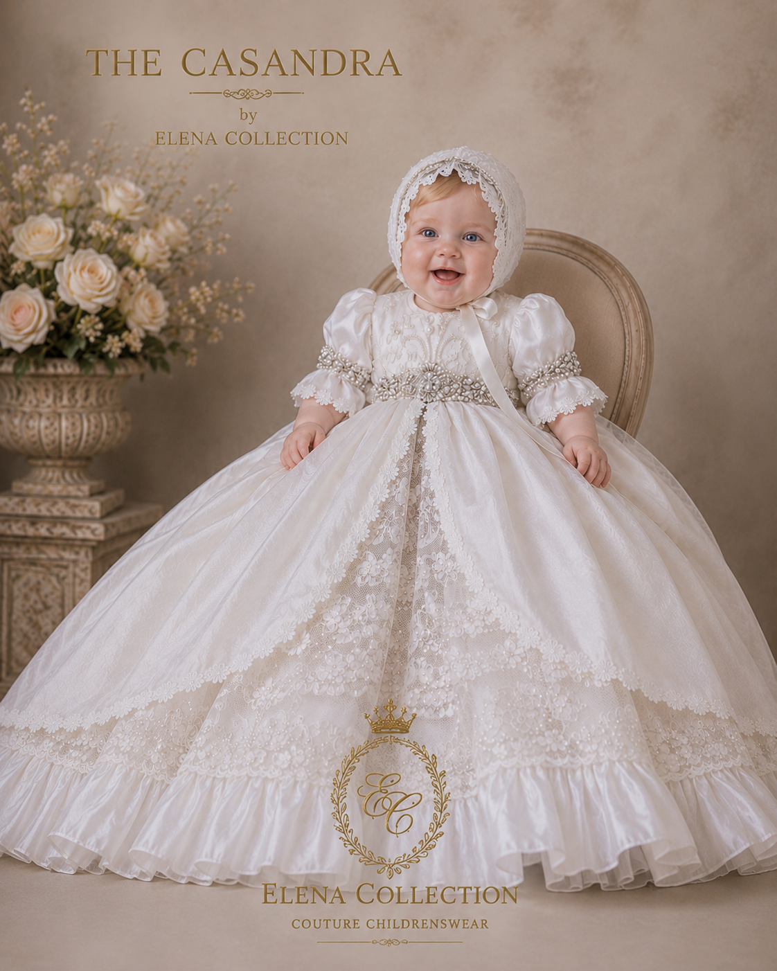 Casandra Gown  - Heirloom Christening Gown