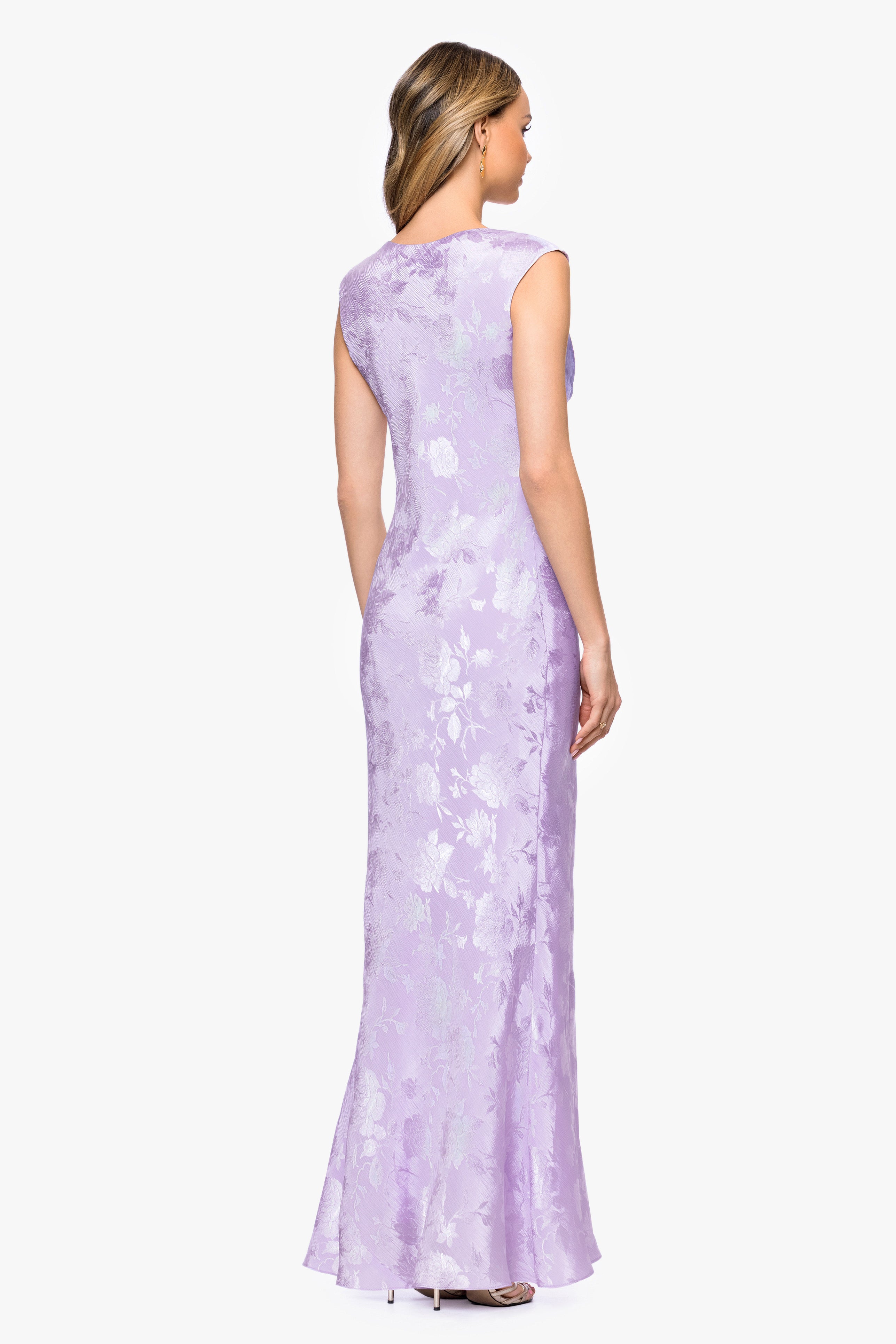 “Kayley” Jacquard Cowl Neck Dress