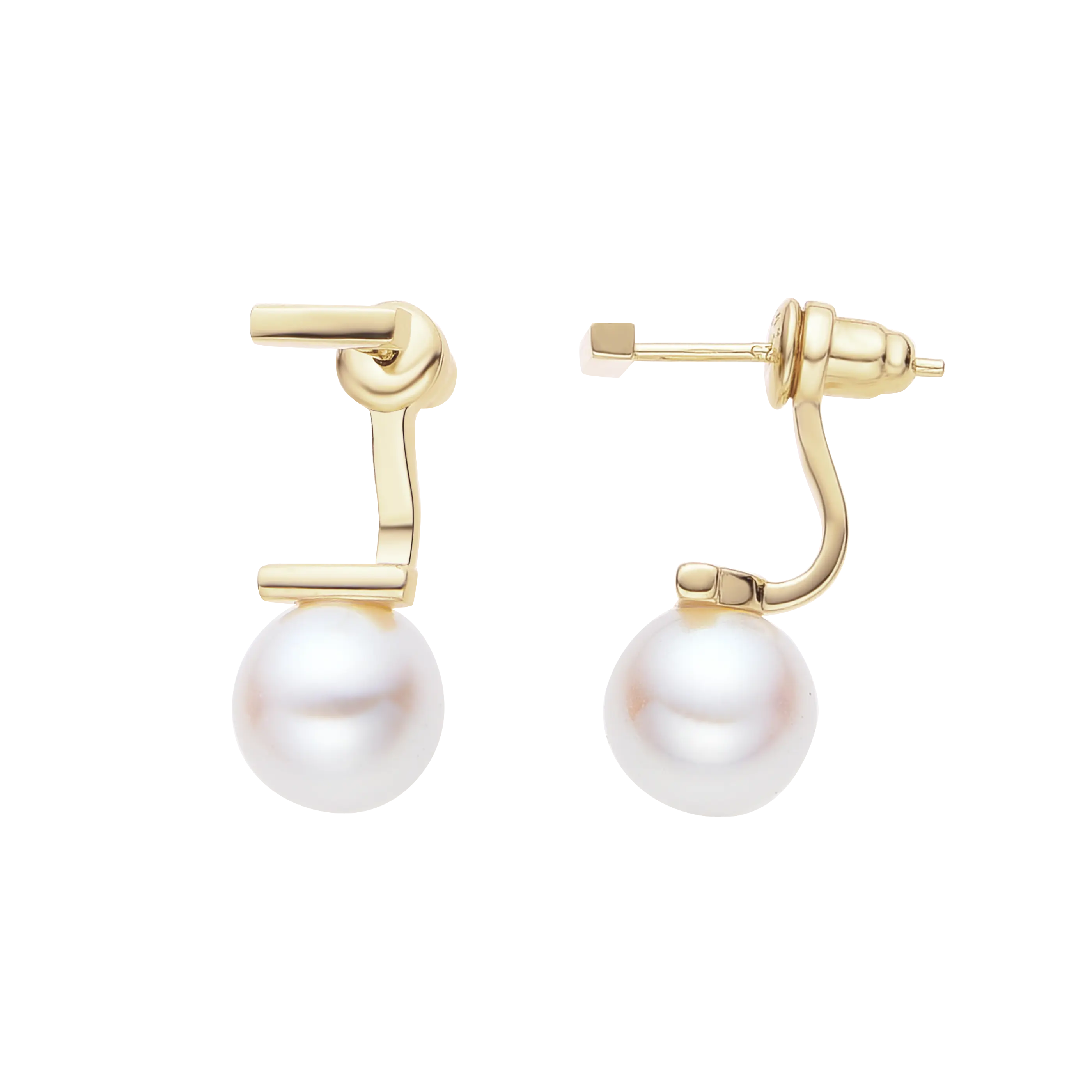 Silver Pearl Anchor Earrings L