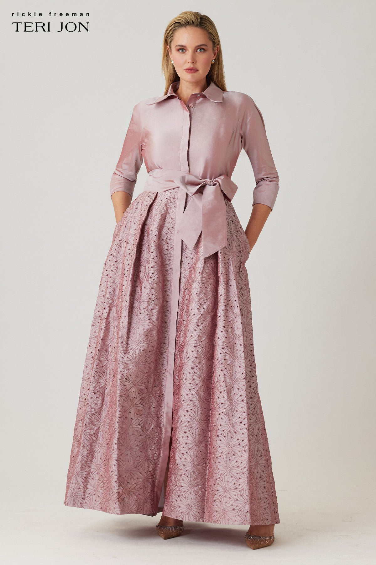 Taffeta Eyelet Shirt Waist Gown