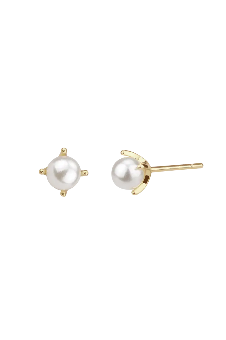 Simple White Silver Earrings L