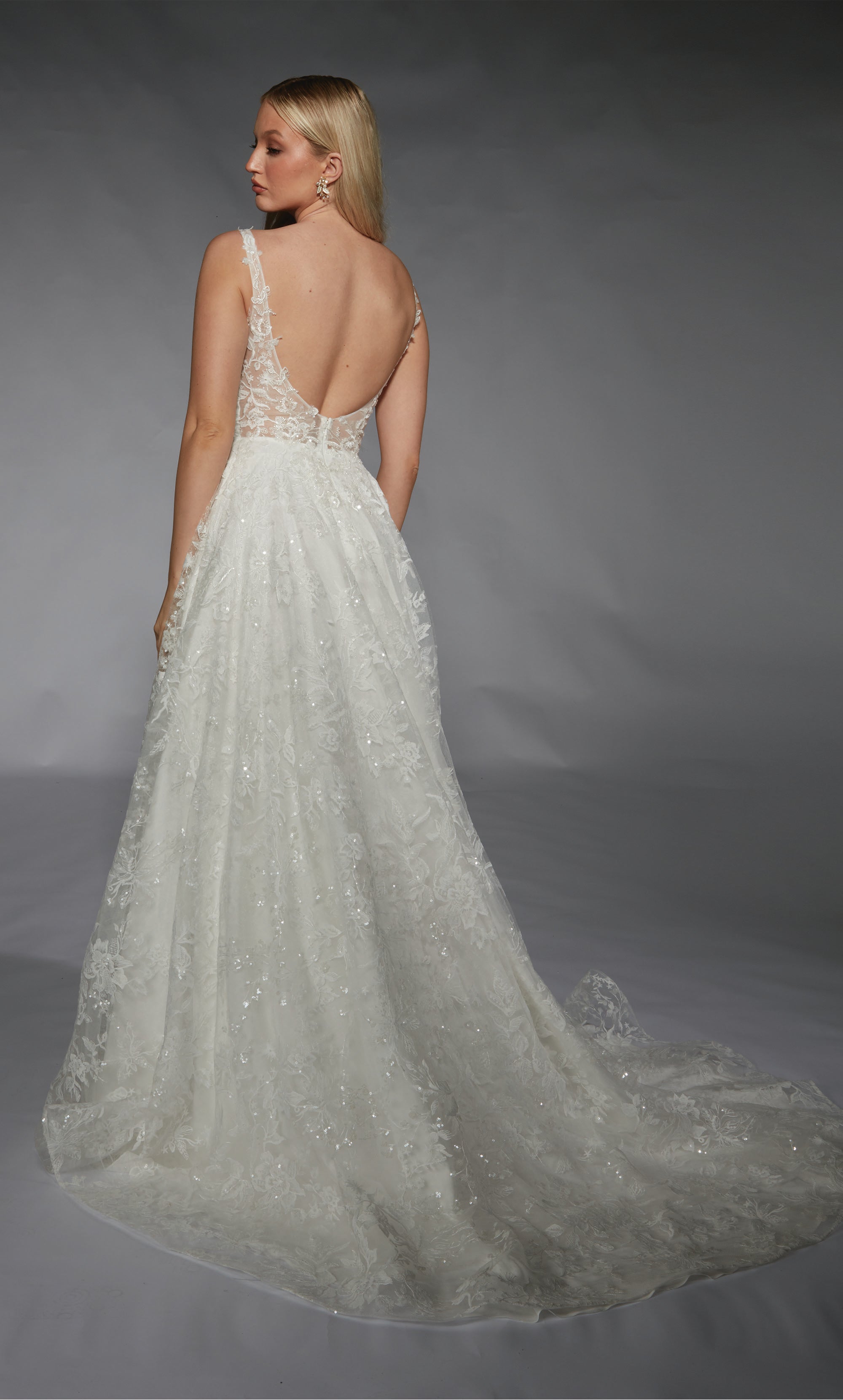 ALYCE Paris 7123 Bridal Scoop Neckline Simple A Line Dress
