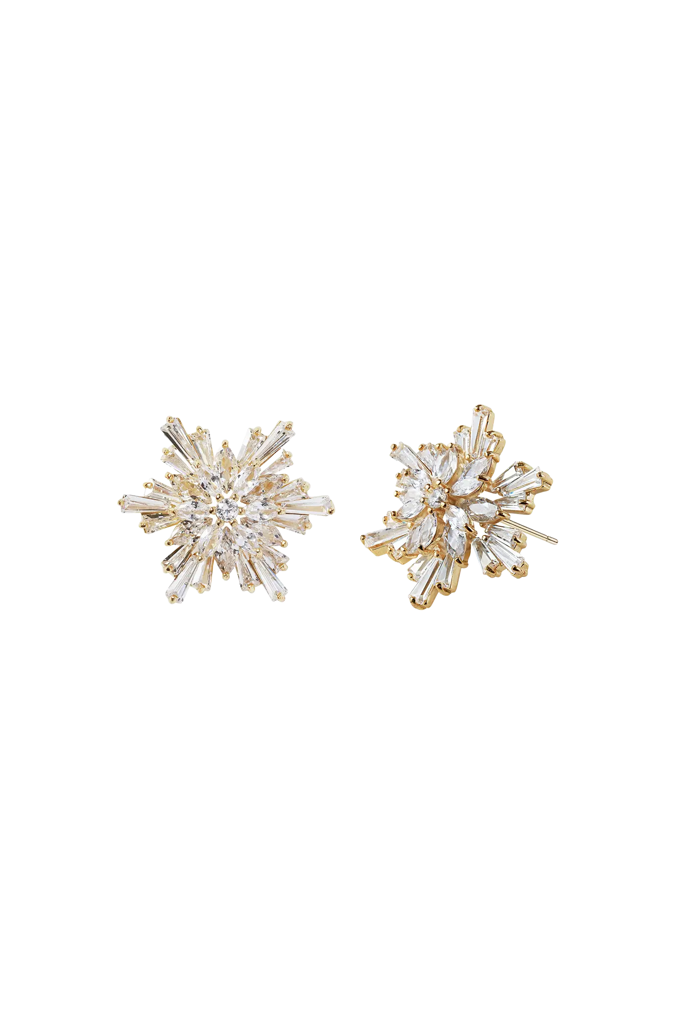 Silver Earrings Frosted Flowers