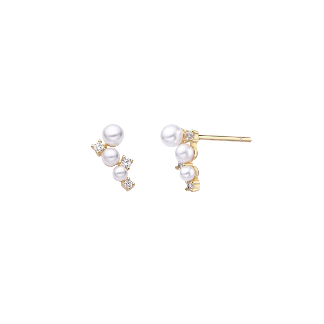 Pearly Constellation Silver Earrings