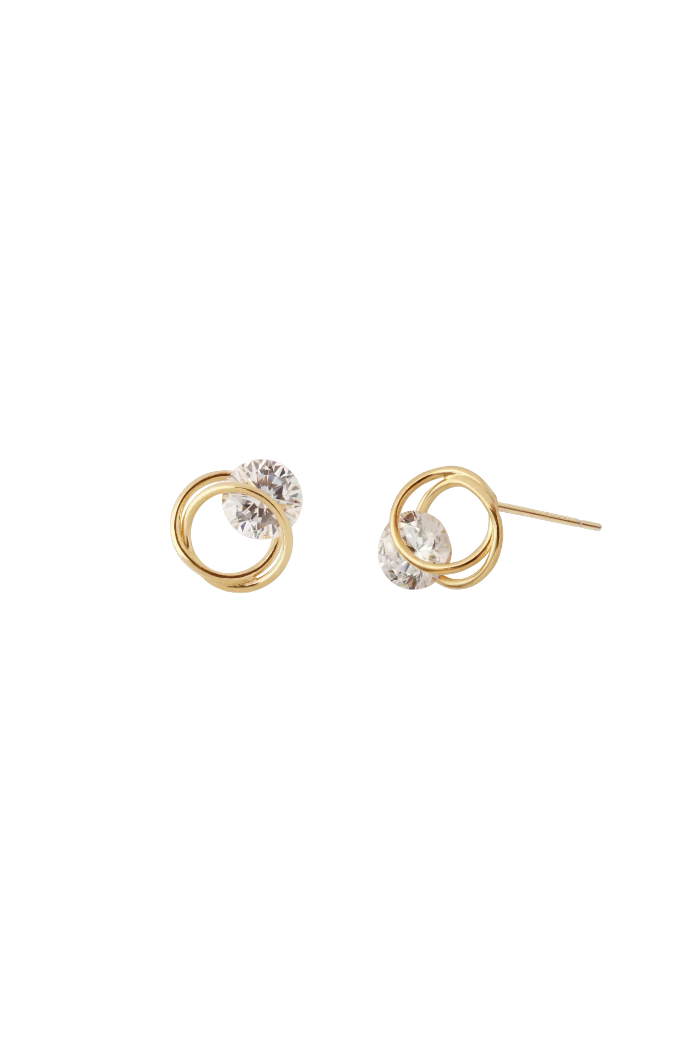 Floating Stone Silver Earrings