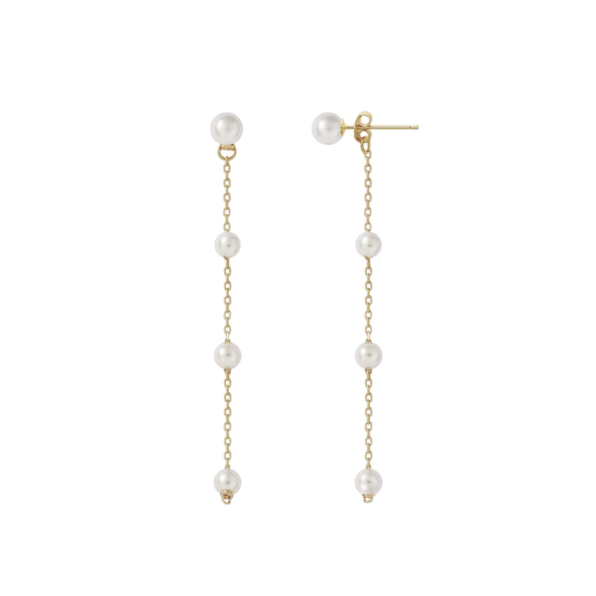Silver Pearl Drip Drop Earrings