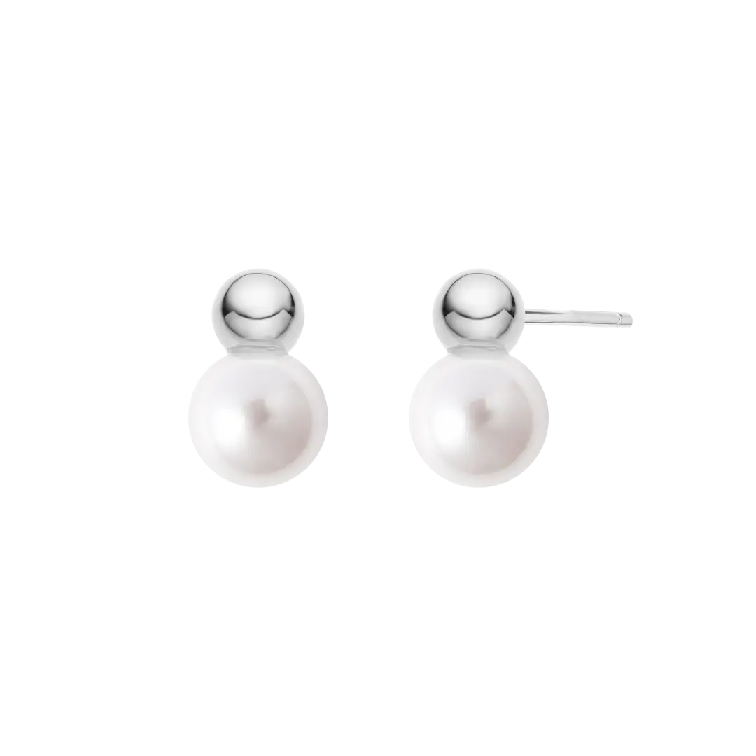 Silver Pearl Drop Earrings