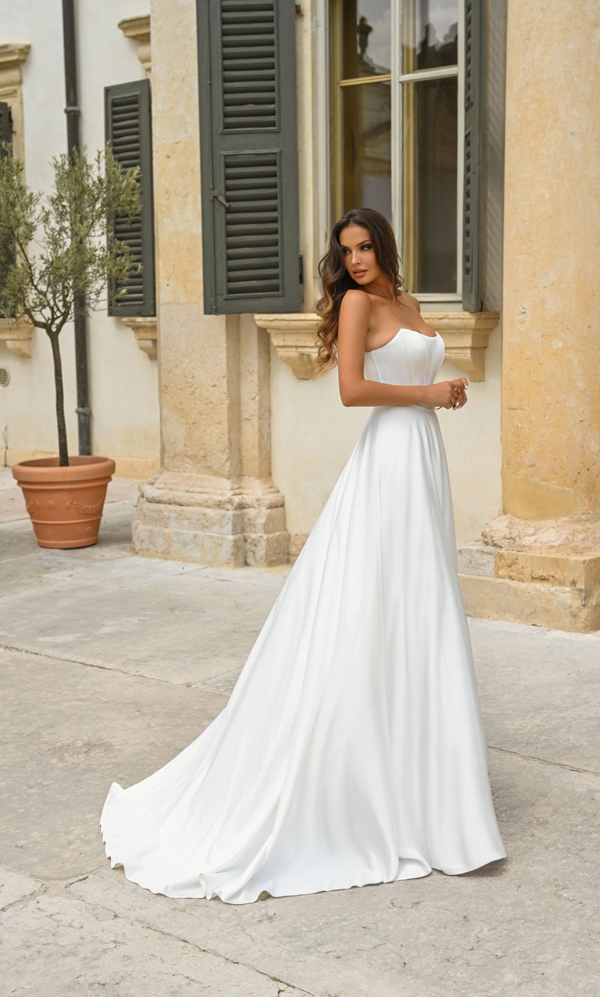 ALYCE Paris 7110 Bridal Scoop Neckline Corset A Line Dress
