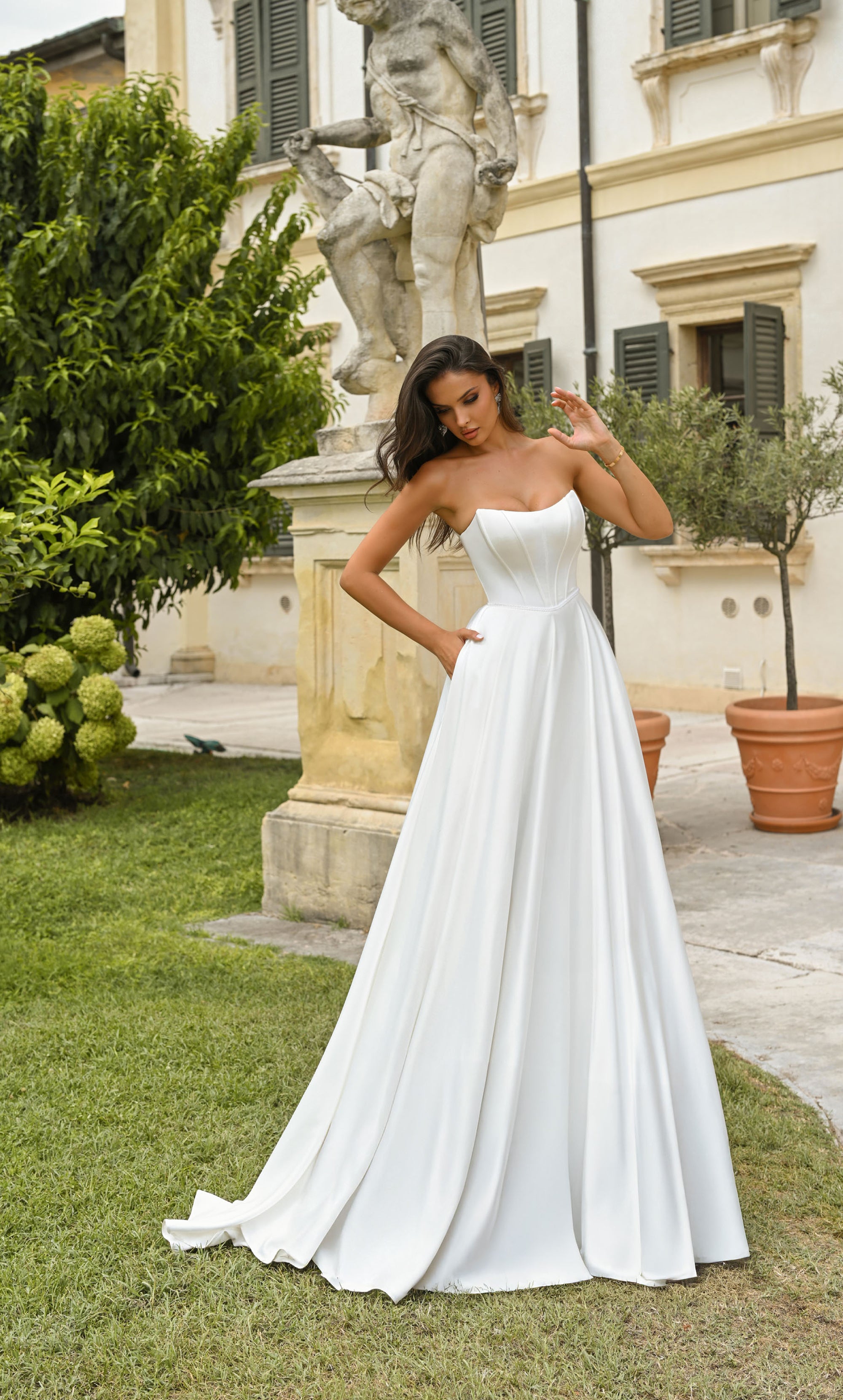 ALYCE Paris 7110 Bridal Scoop Neckline Corset A Line Dress