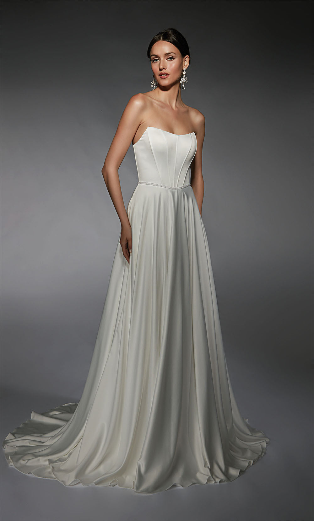 ALYCE Paris 7110 Bridal Scoop Neckline Corset A Line Dress