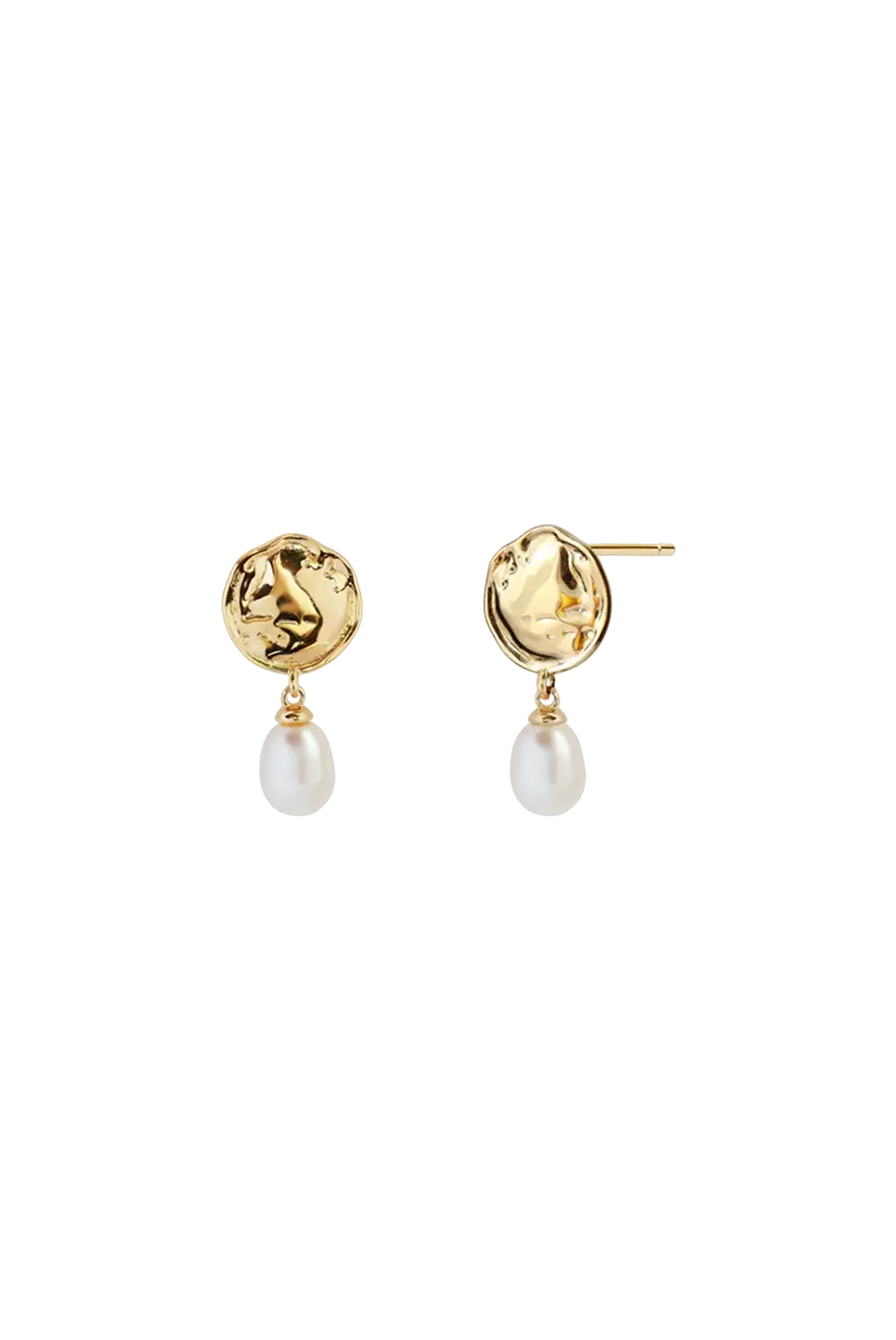 Silver Moon Pearl Earrings