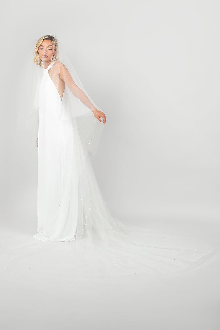 Twinkle Cathedral Veil with Pearls & Crystals