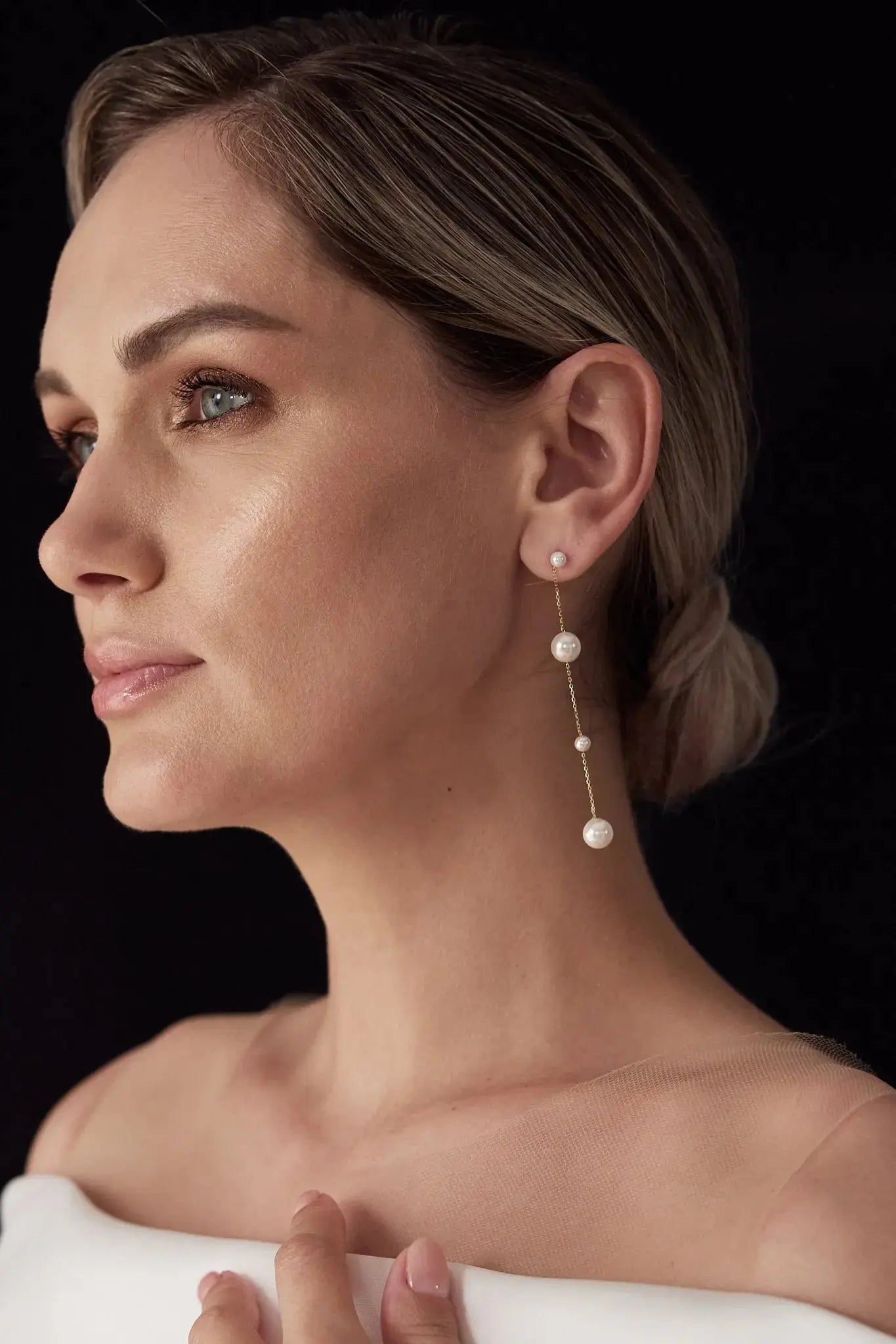 Silver Pearl Drip Drop II Earrings