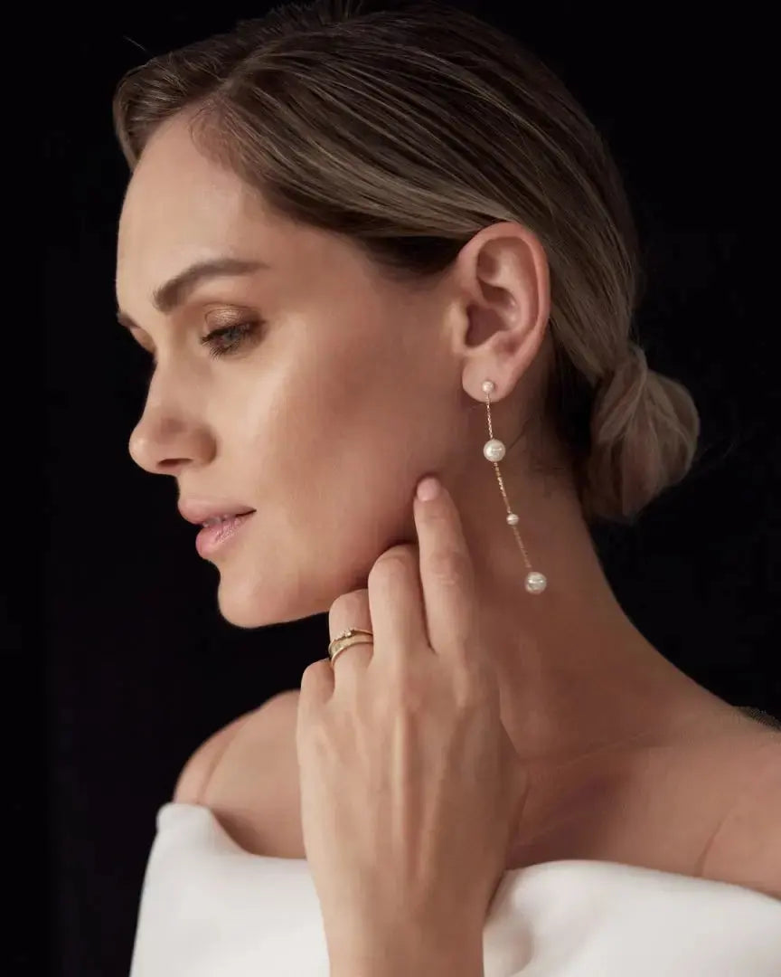 Silver Pearl Drip Drop II Earrings