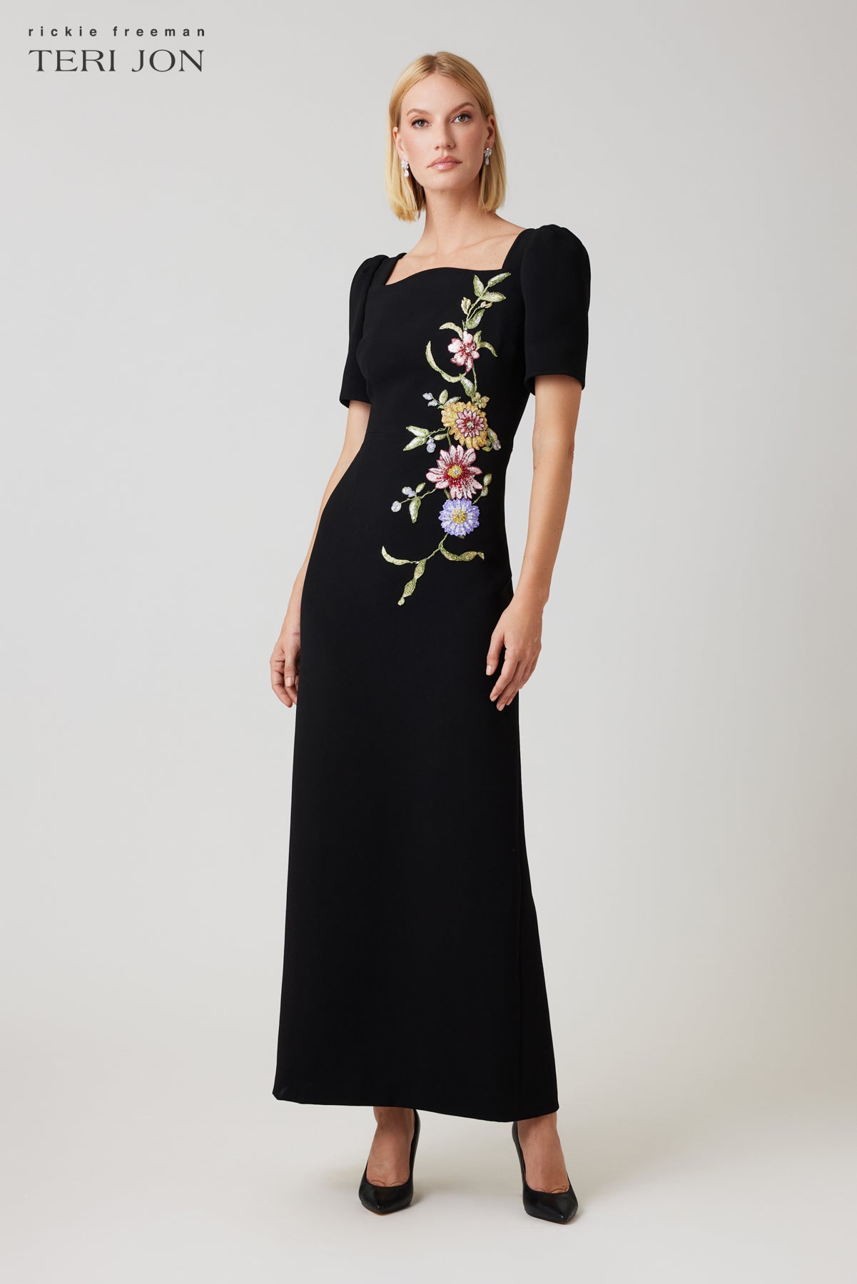 Scallop Stretch Crepe Gown