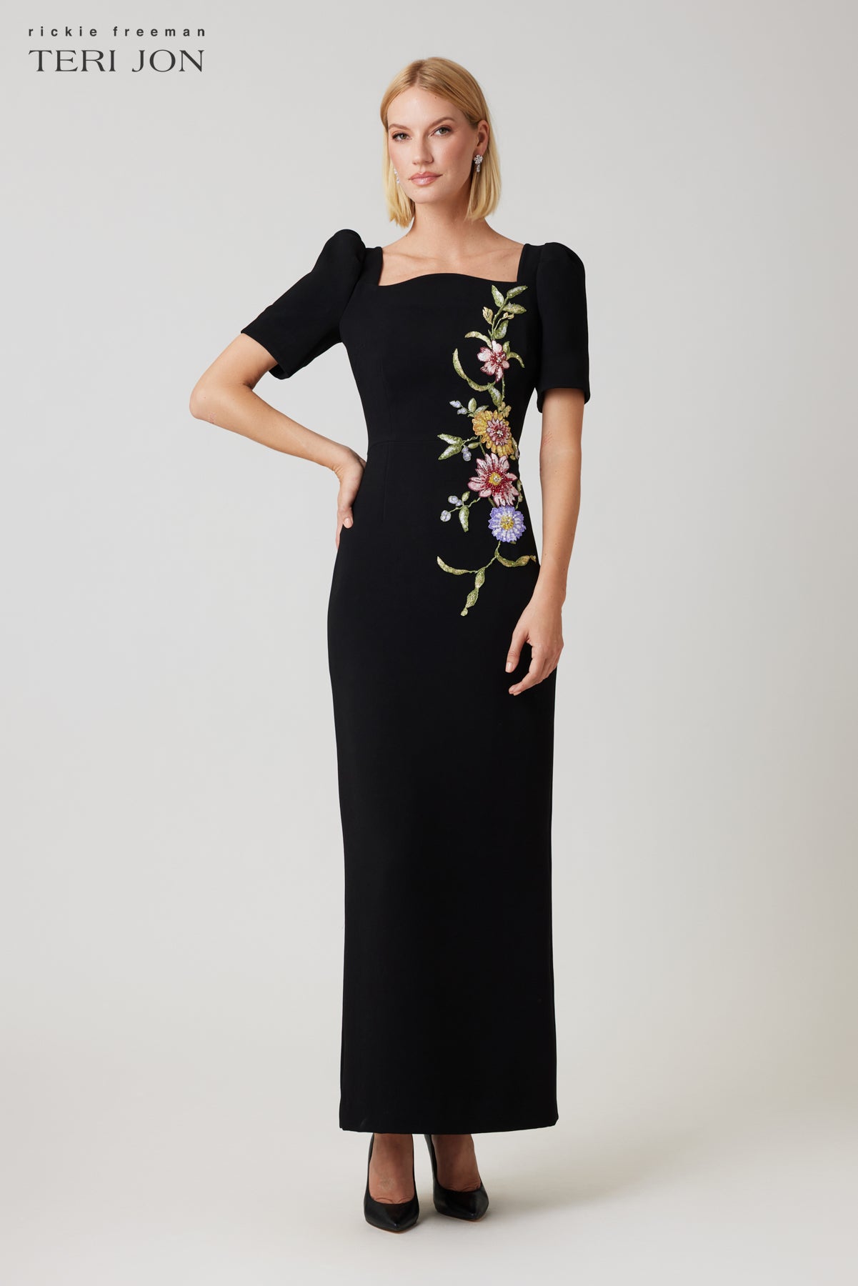 Scallop Stretch Crepe Gown