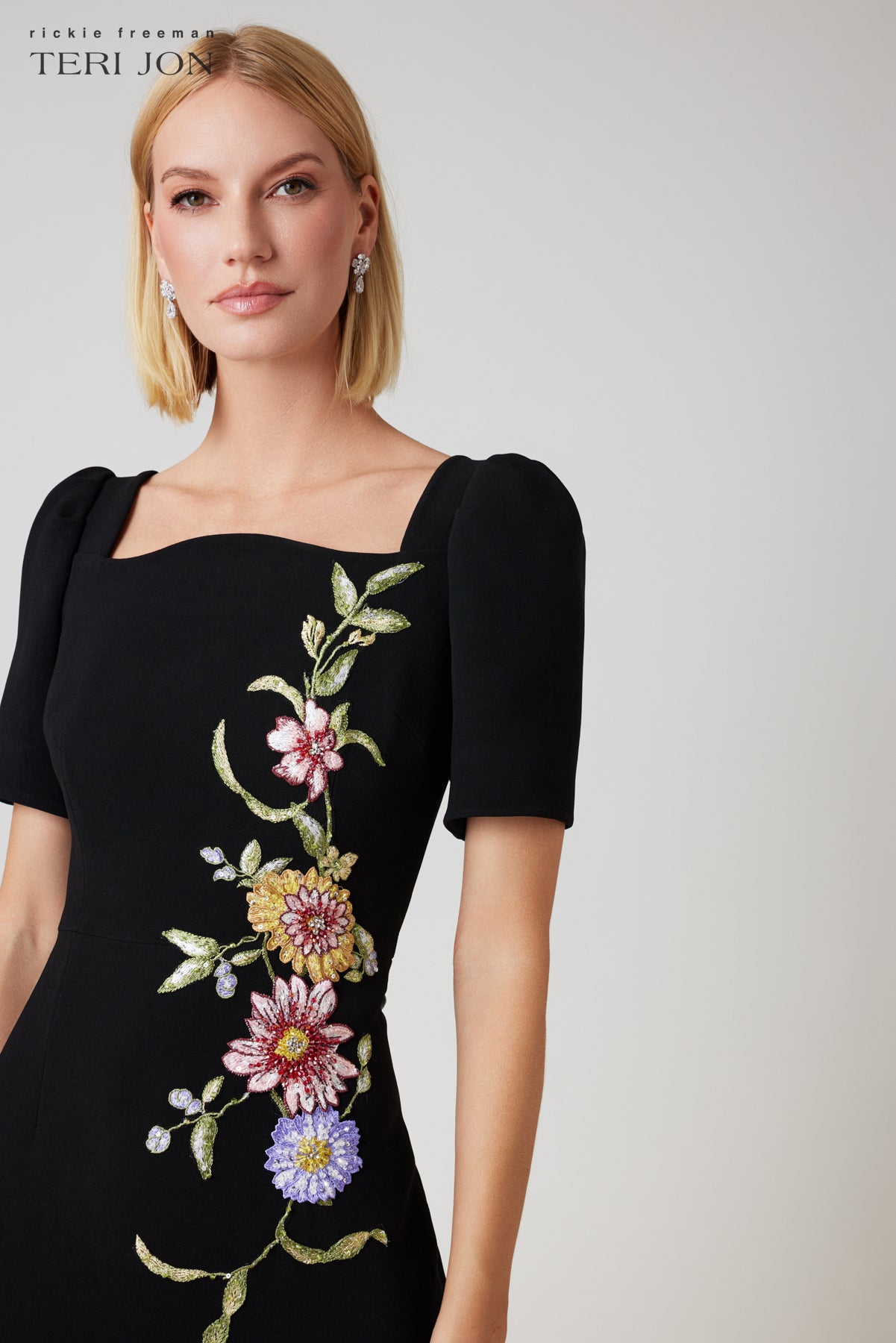 Scallop Stretch Crepe Gown