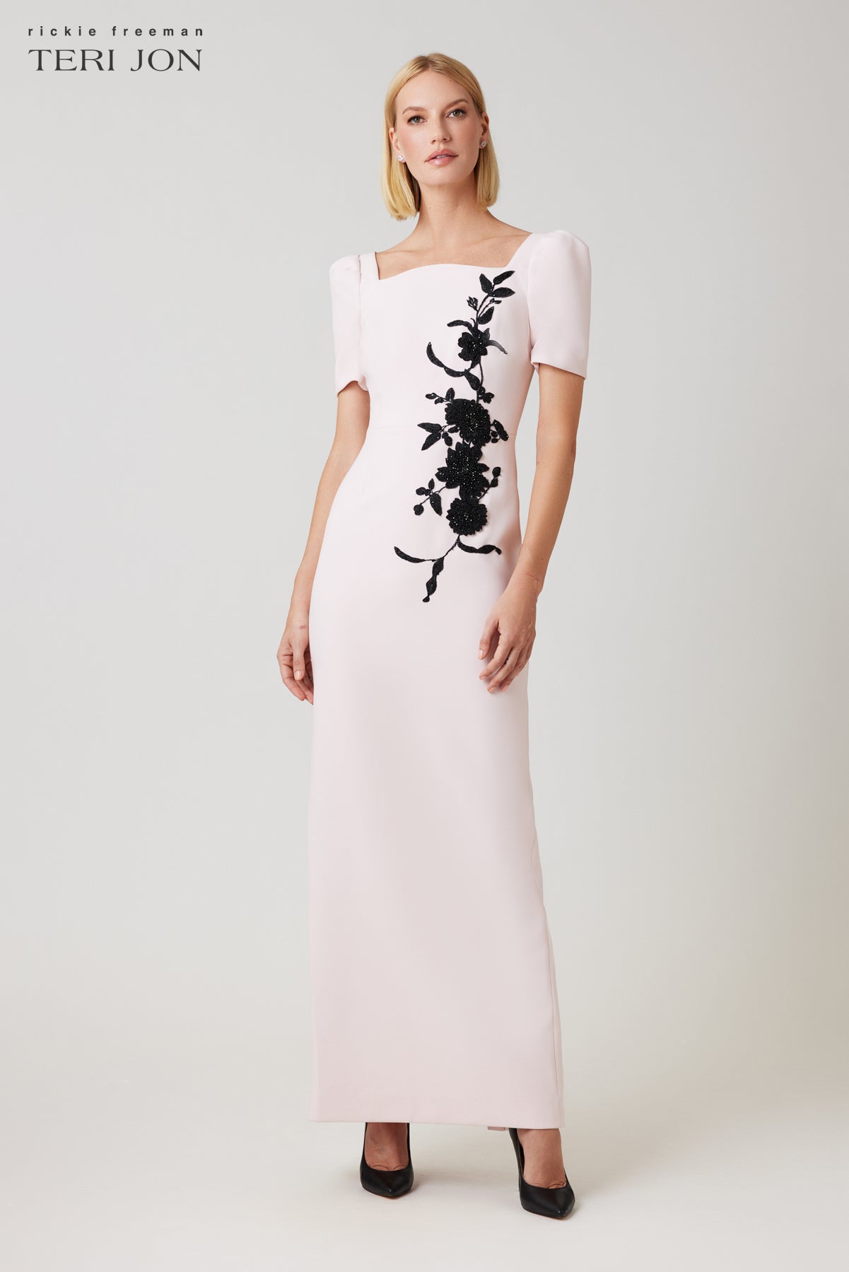 Scallop Stretch Crepe Gown