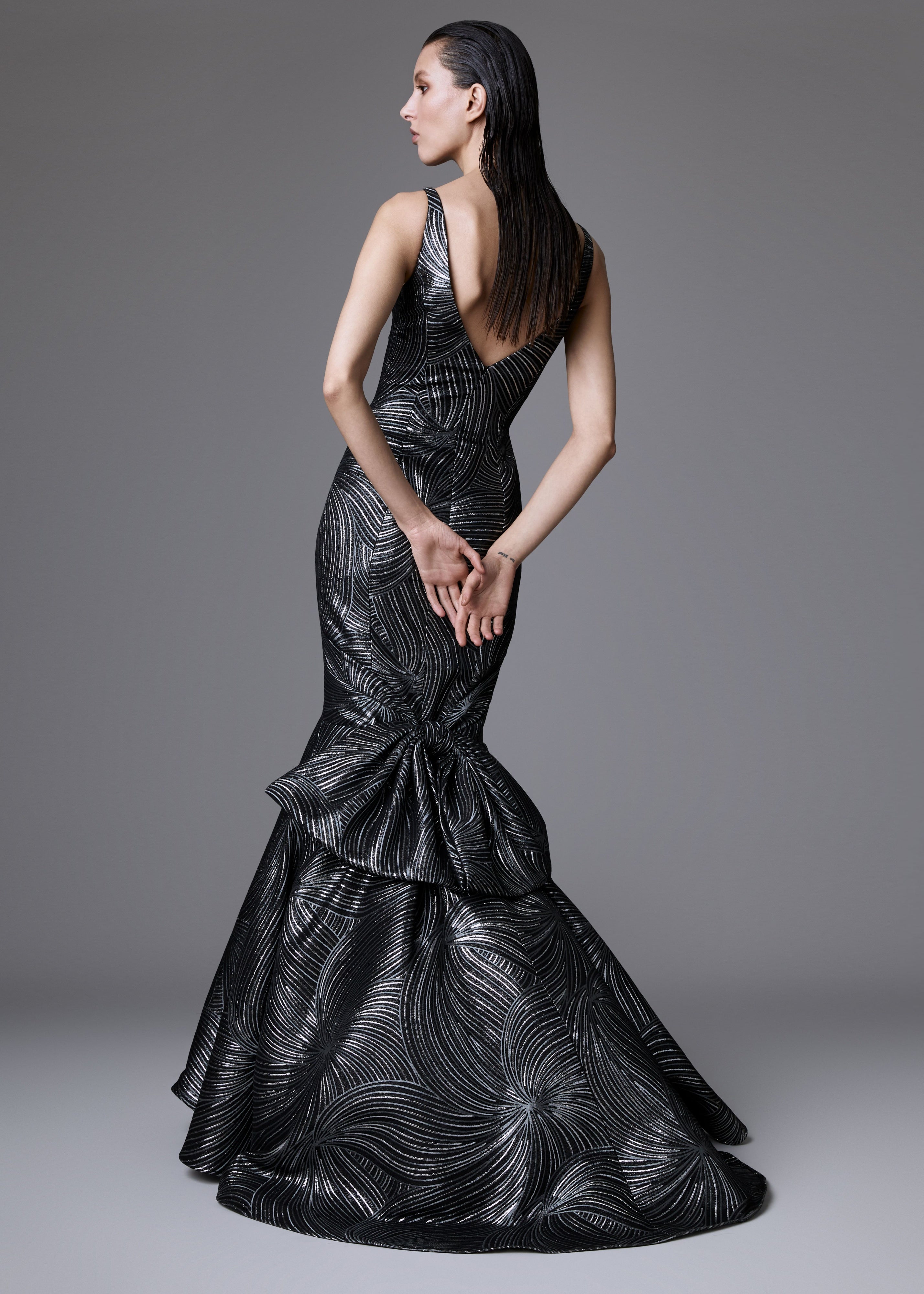 Sleeveless V-Neck Gown