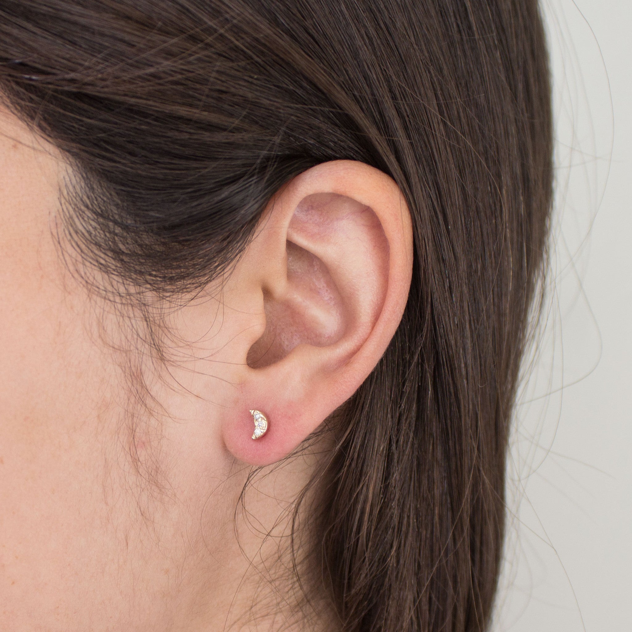 Crescent Champagne Diamond Earrings