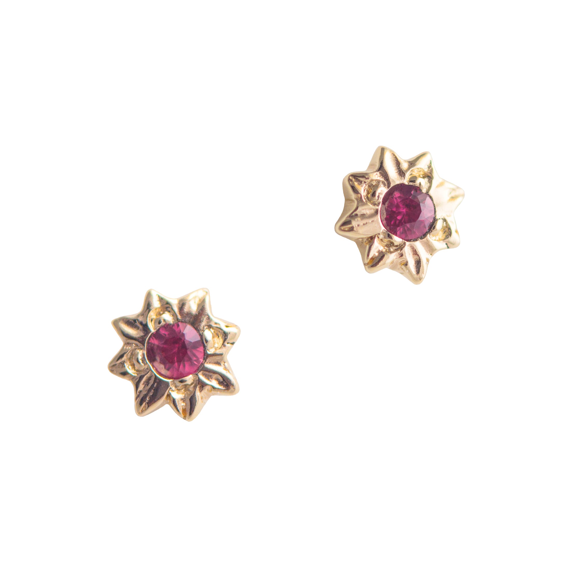 Mini Starry Ruby Earrings