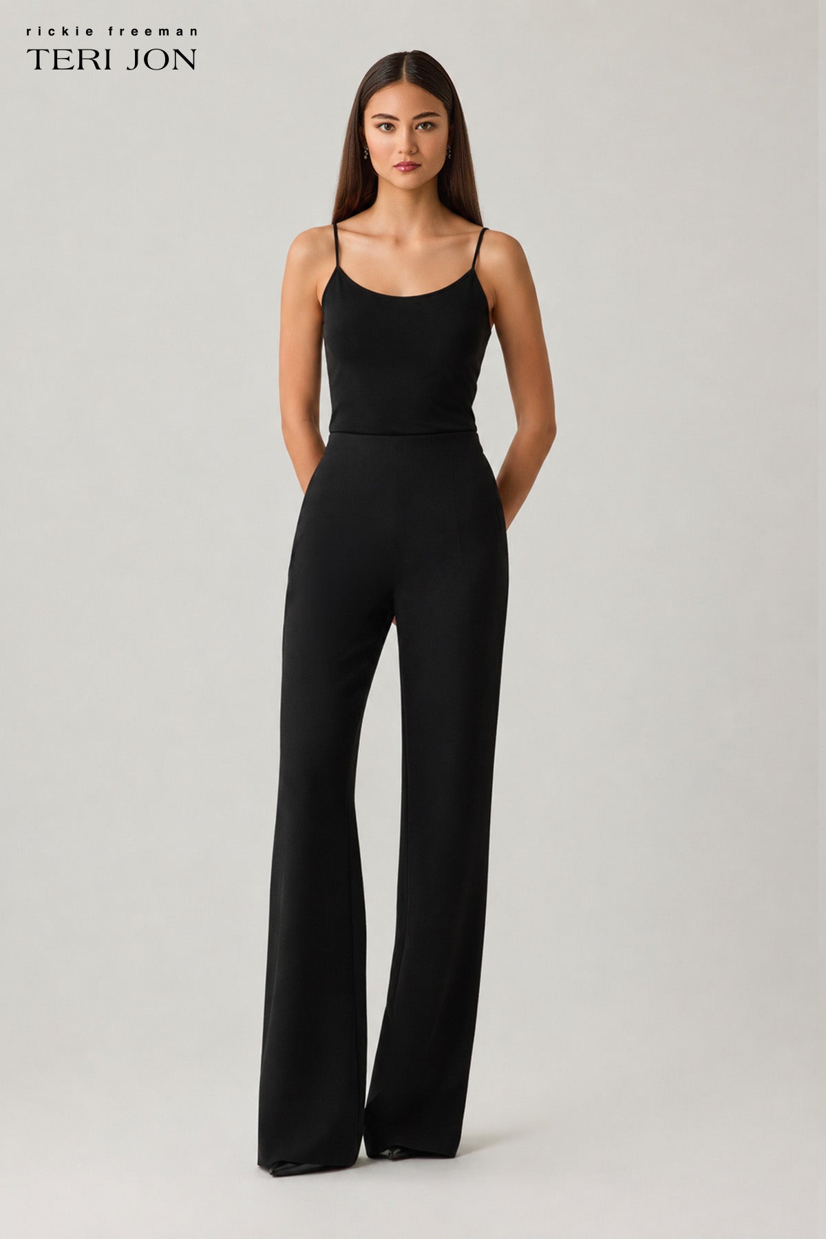 Tailored Crepe Straight Leg Pants