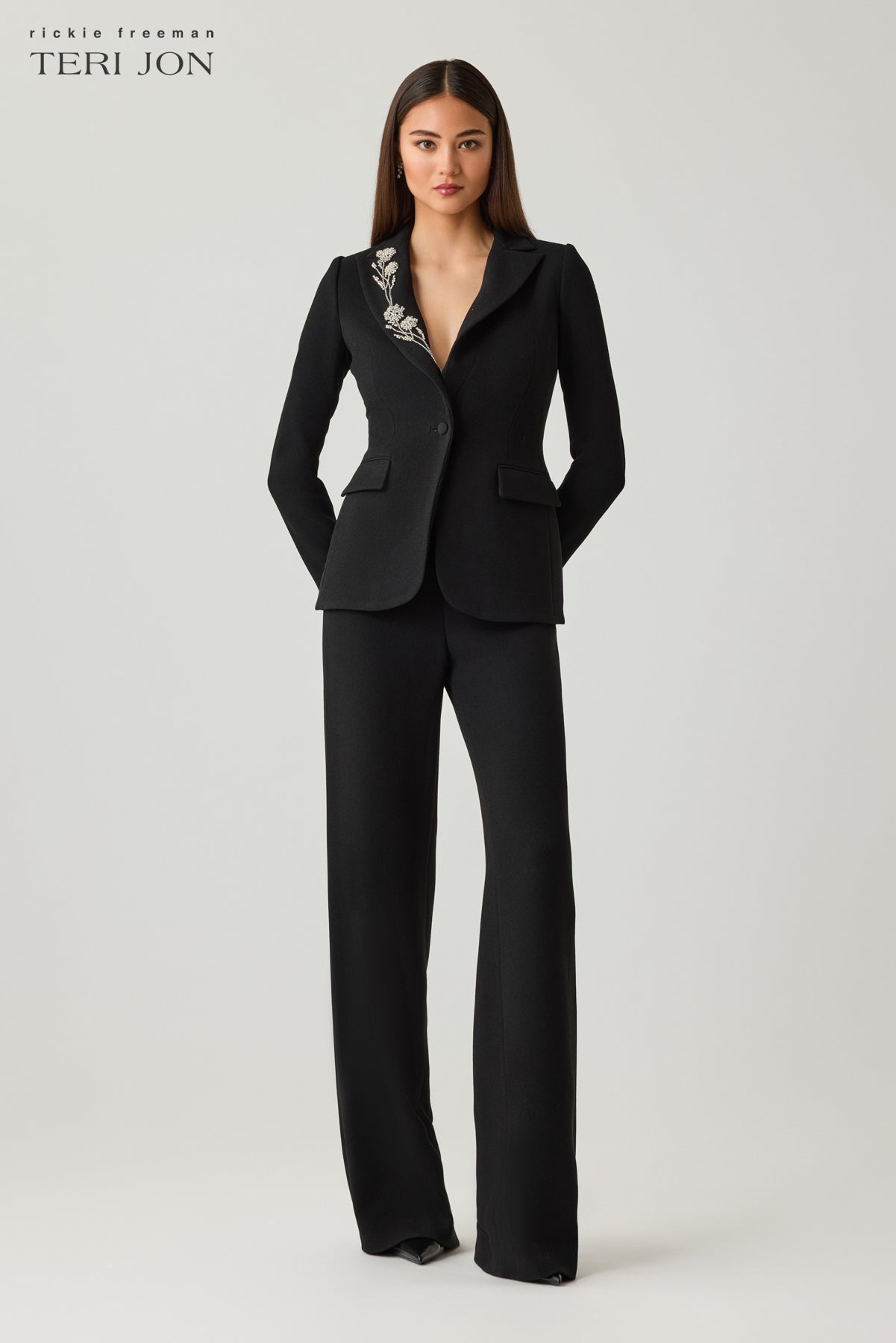 Tailored Crepe Straight Leg Pants