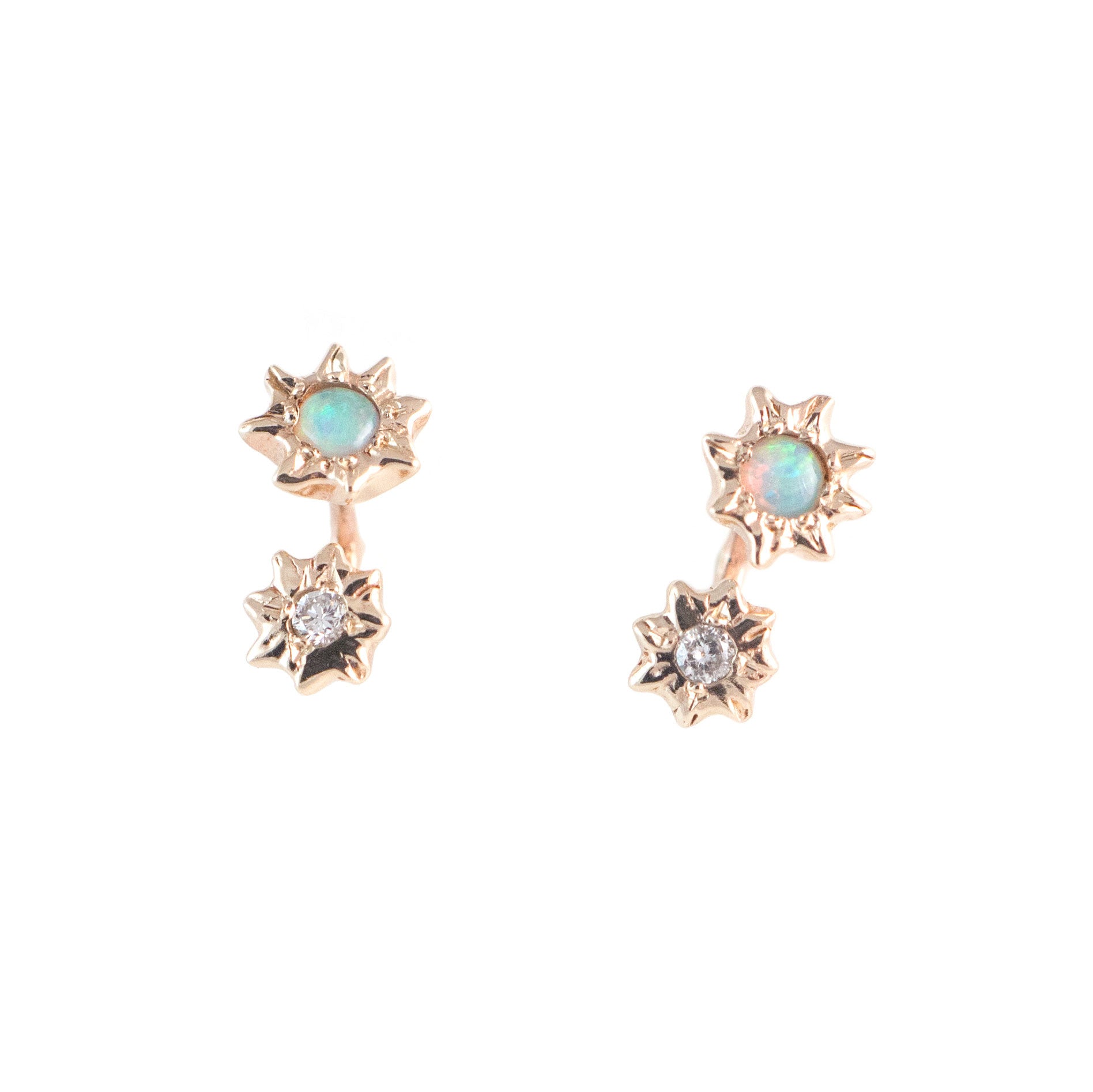 Starry Opal + Diamond Earrings