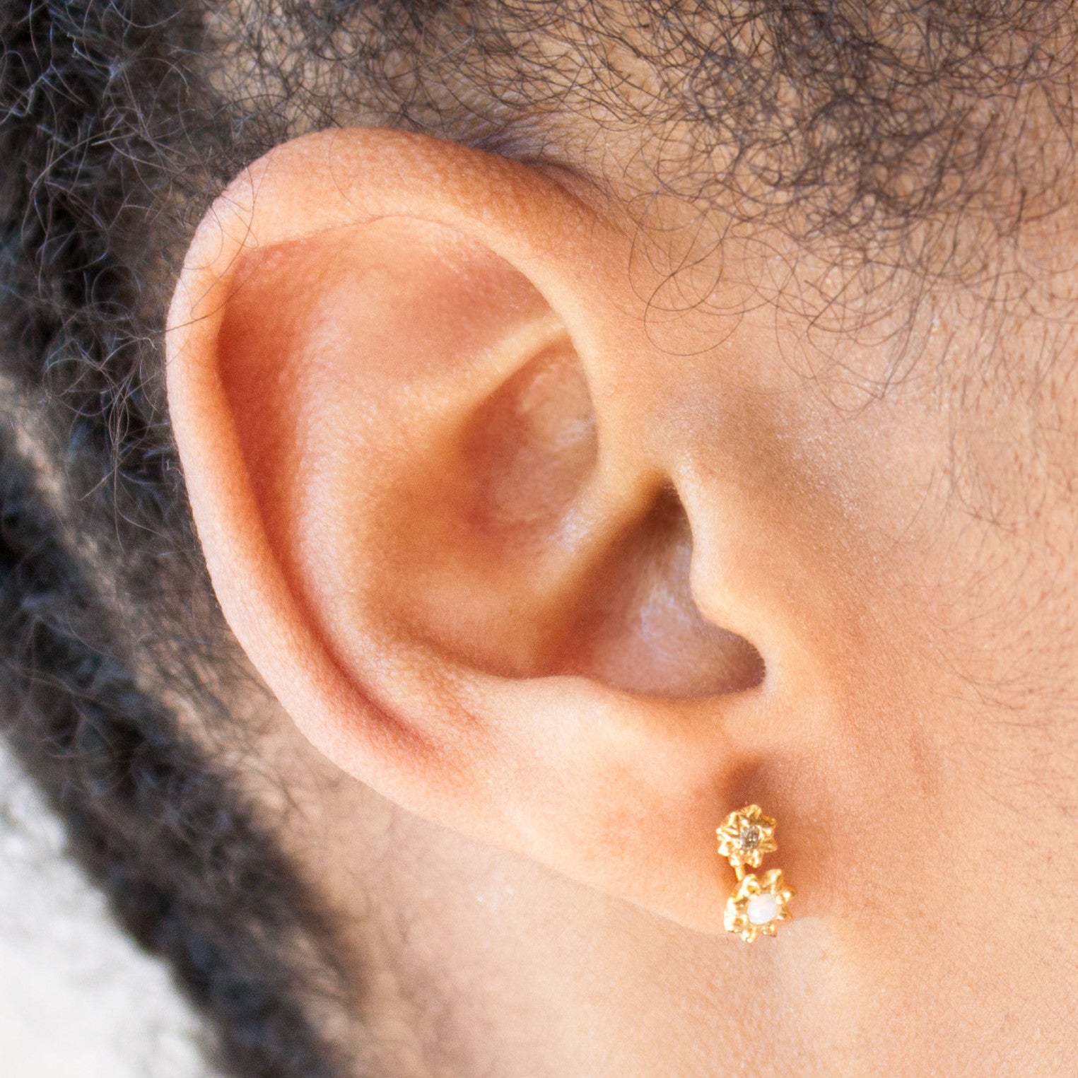 Starry Opal + Diamond Earrings