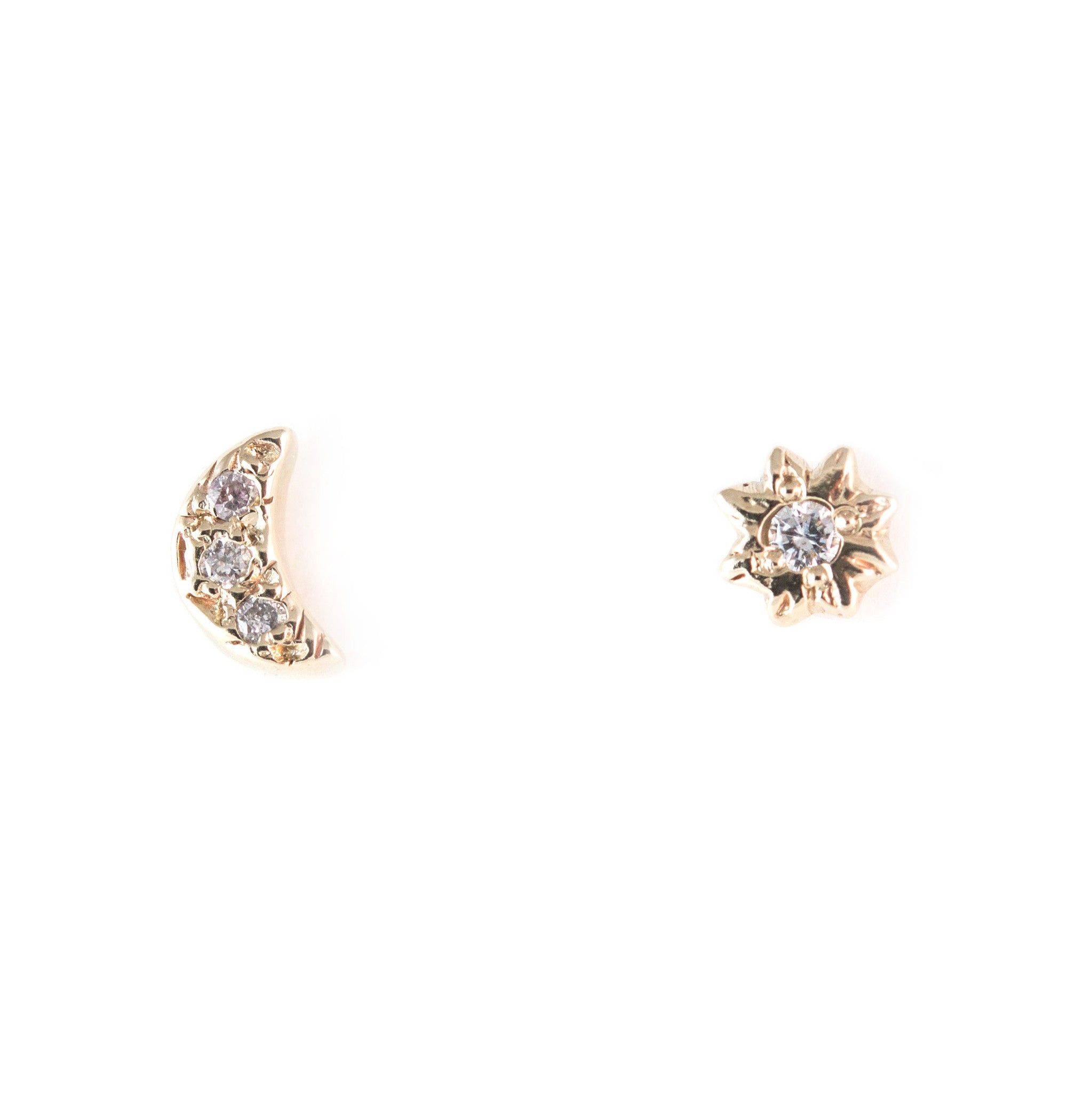 Crescent Star Diamond Earrings