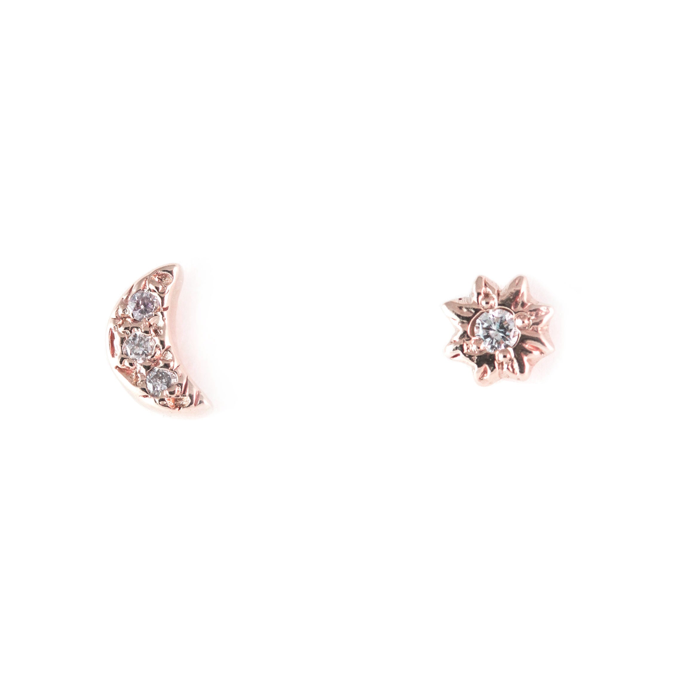 Crescent Star Diamond Earrings