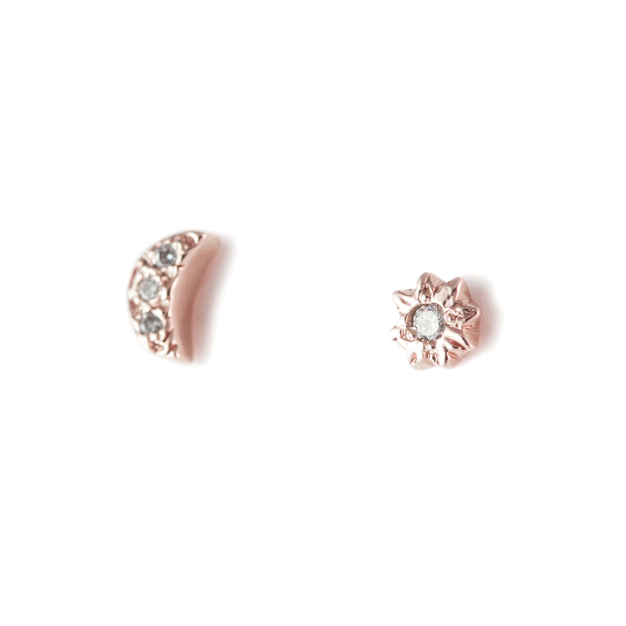 Crescent Star Diamond Earrings