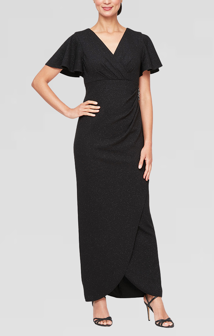 Empire Waist Metallic Knit Dress