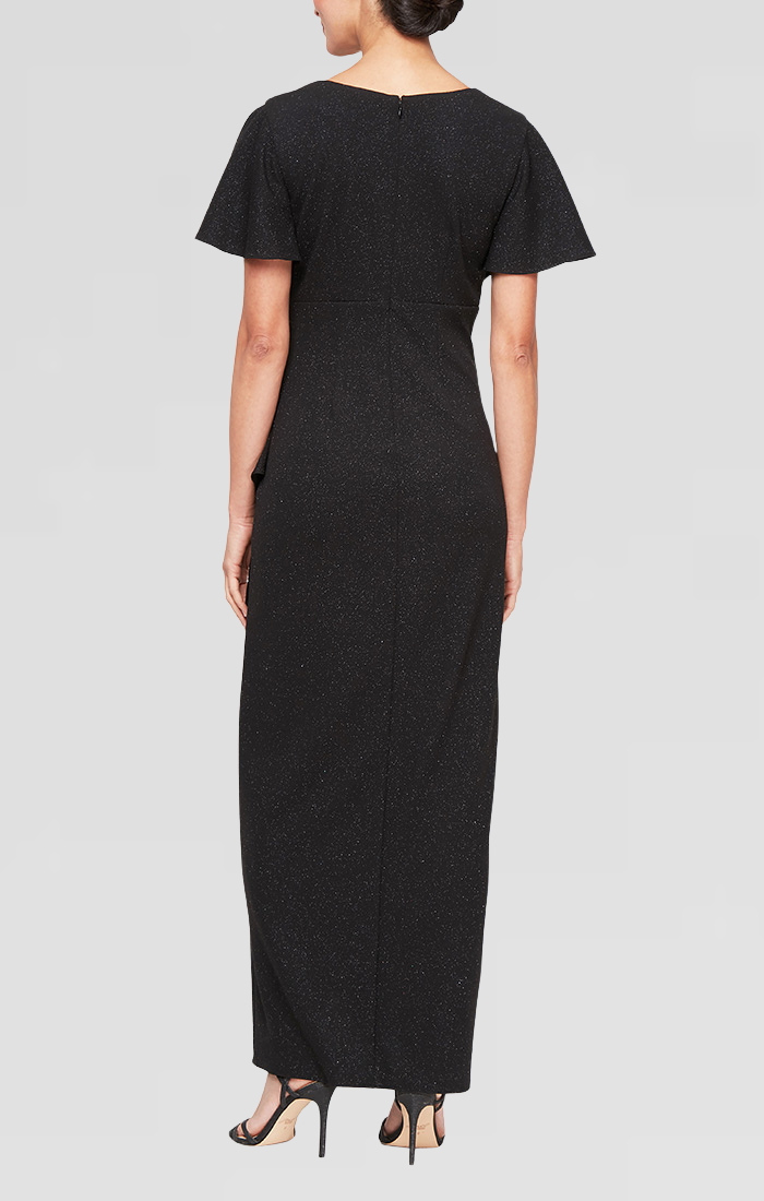 Empire Waist Metallic Knit Dress