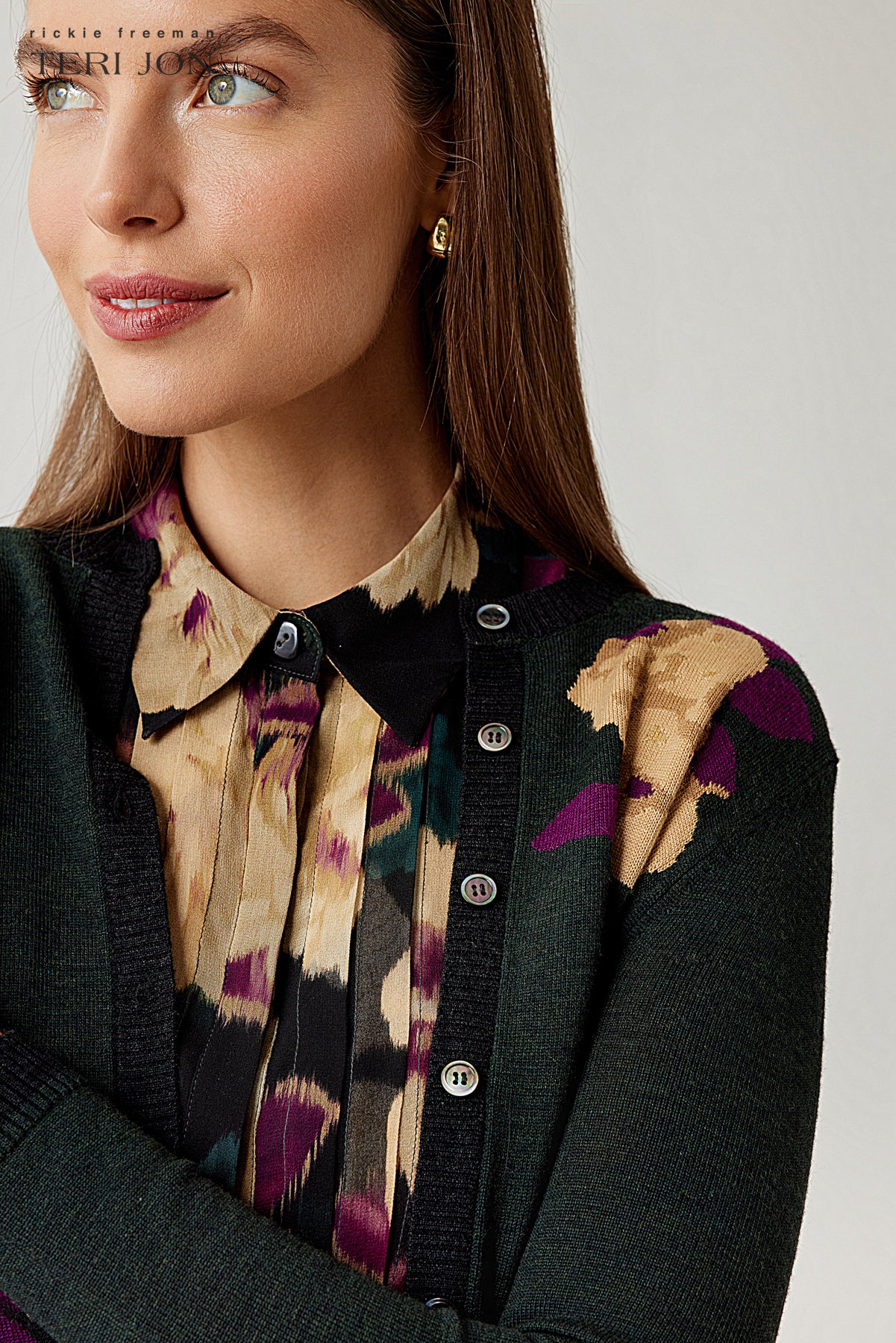 Floral Print Knit Cardigan